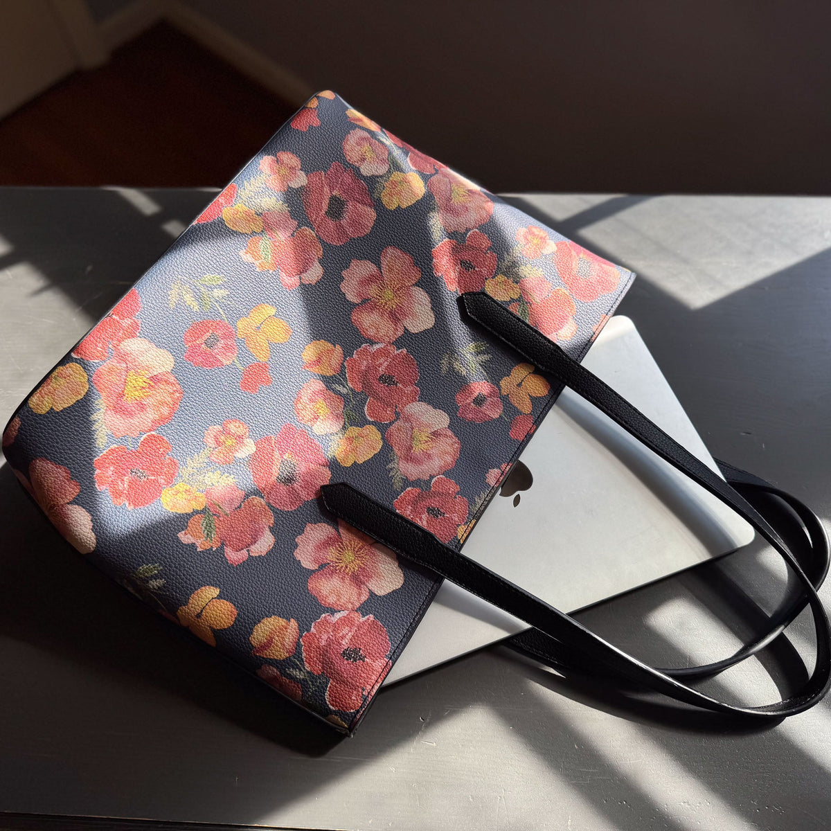 ember poppies carryall in vegan leather