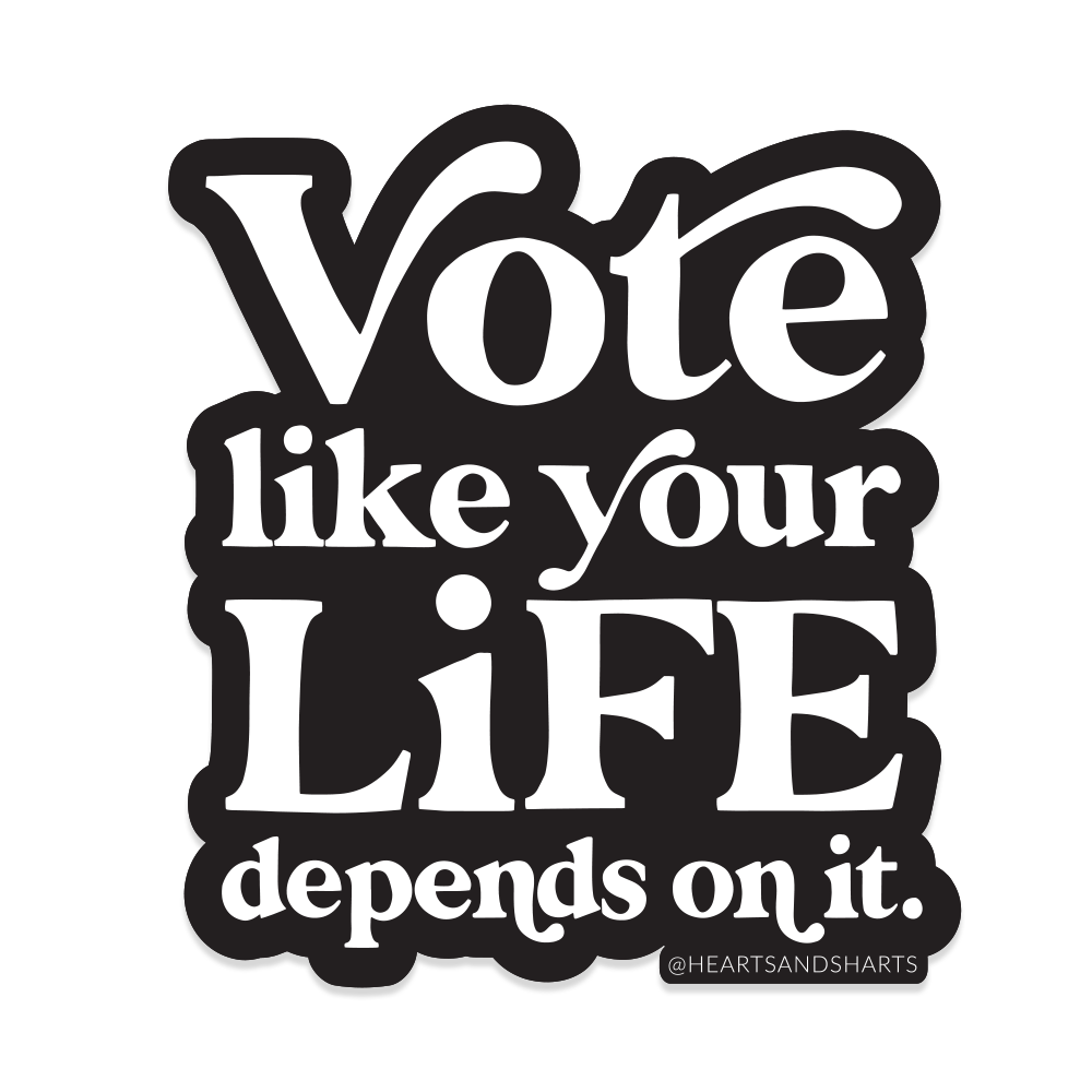 VOTE 3X3 ILLUSTRATED VINYL STICKER