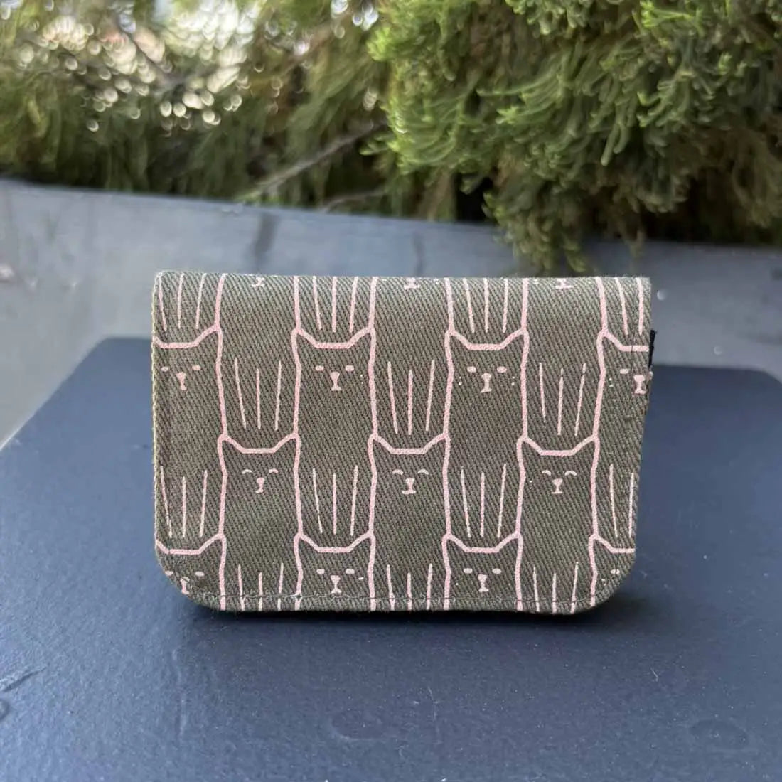 Cotton Canvas Cardholders - Cat Prints - Small Wallet