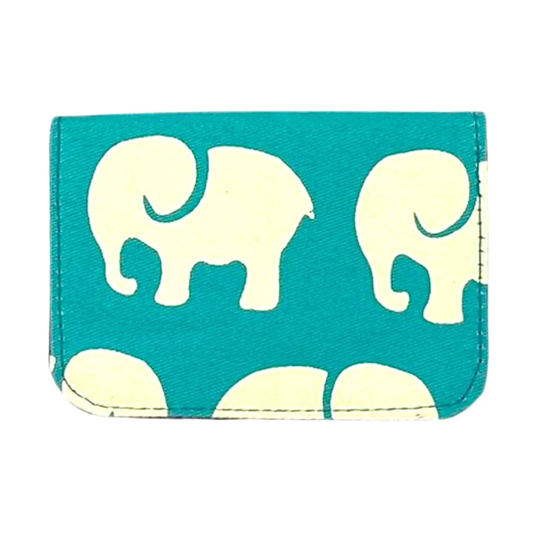 Cotton Card Holder - Elephant Prints
