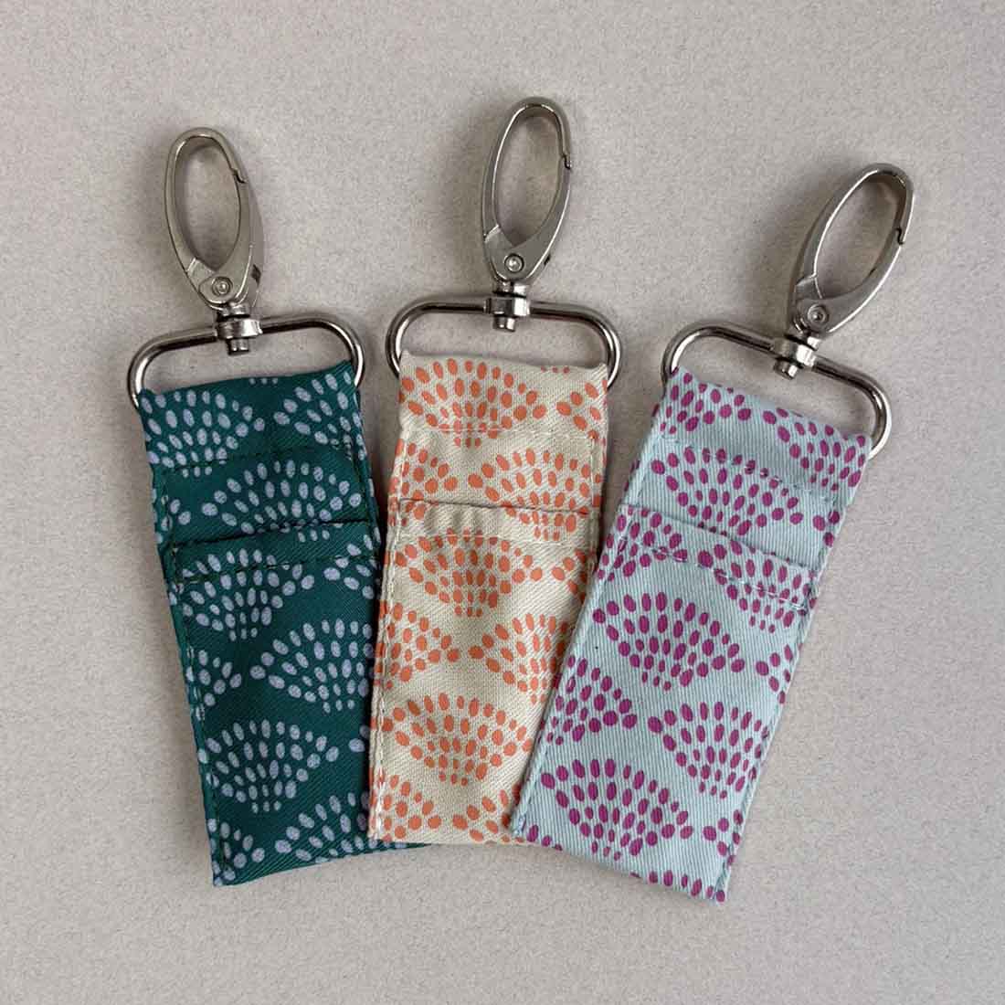 Cotton Canvas Lip Balm Bag - Spring Dots