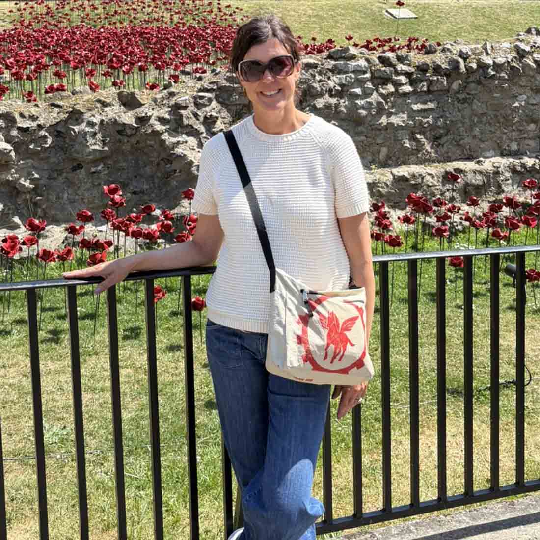 Medium Recycled Cement Crossbody Bag