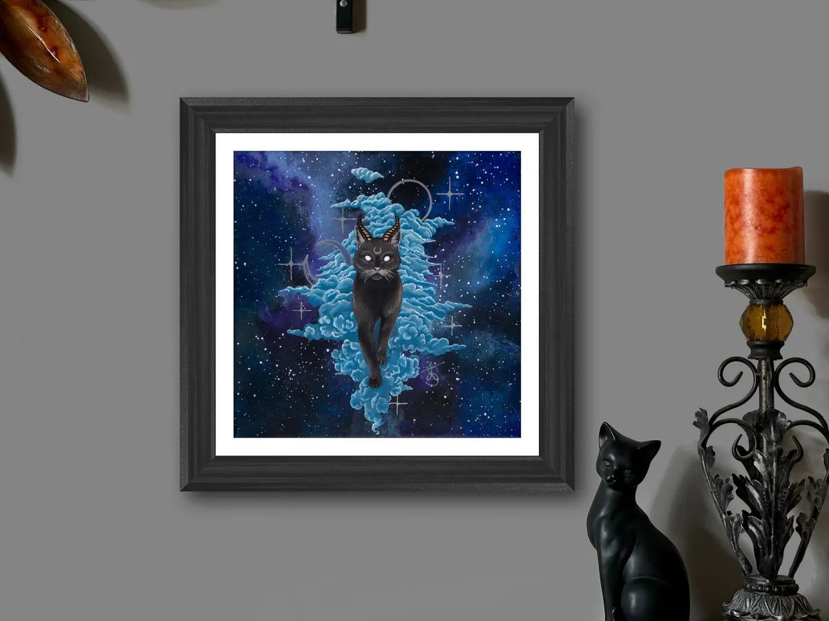 Celestial Black Cat Baphomet Print