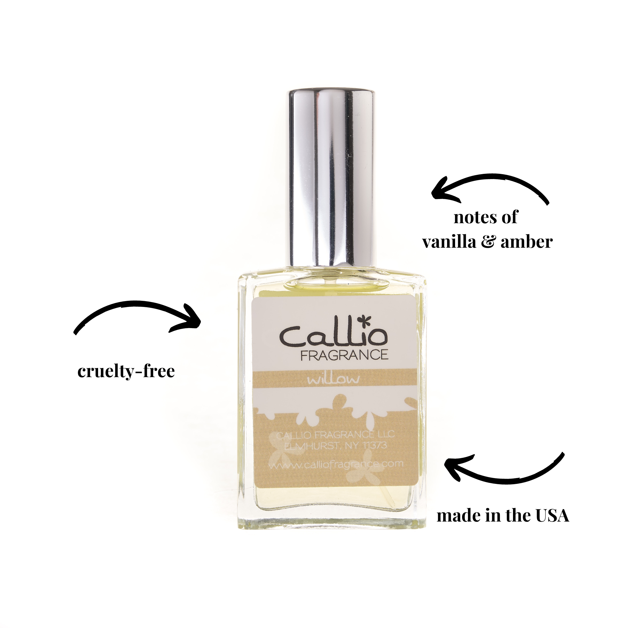 Willow vanilla perfume bottle by Callio Fragrance