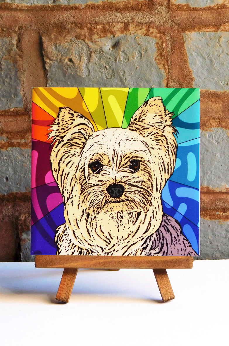 Yorkie Ceramic Art Tile