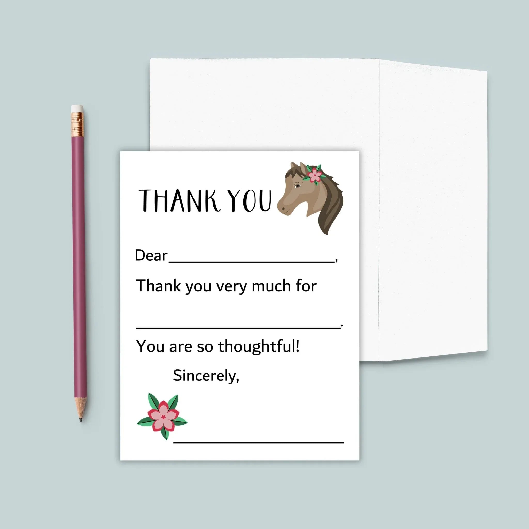Horse - Fill-in Thank You Notes - The Note House