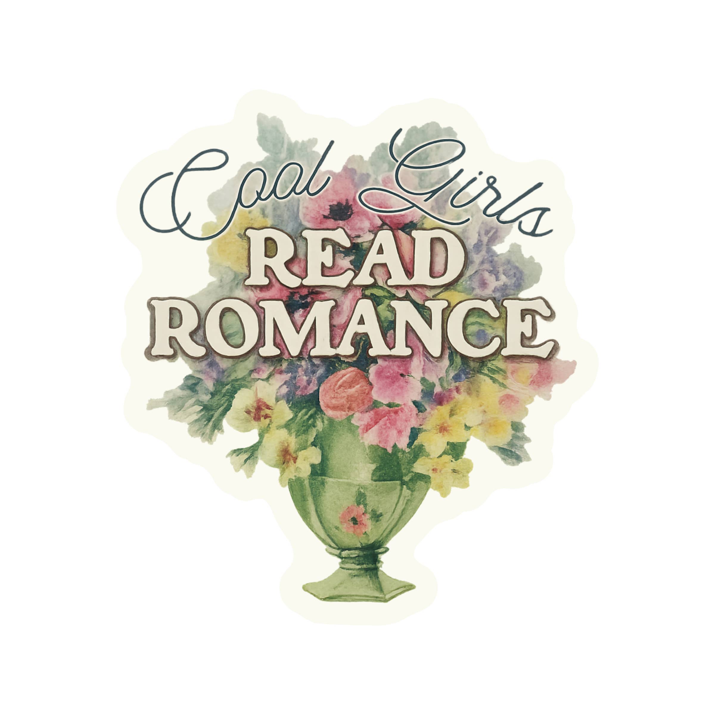 Decorative sticker with flowers and text &