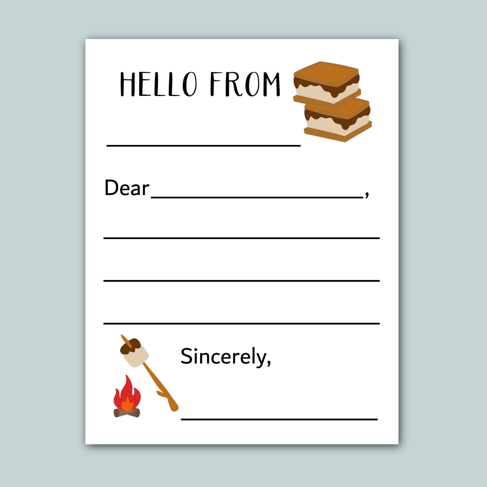 a handwritten letter addressed to someone, with a list of blank spaces for the recipient&