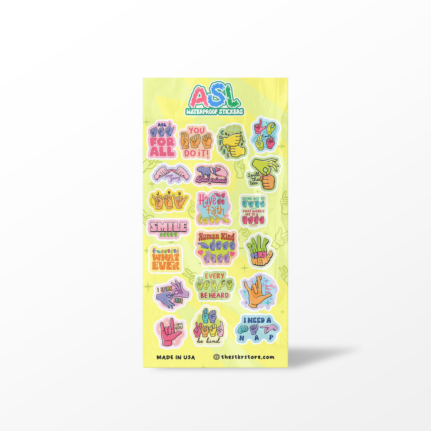ASL sticker sheet