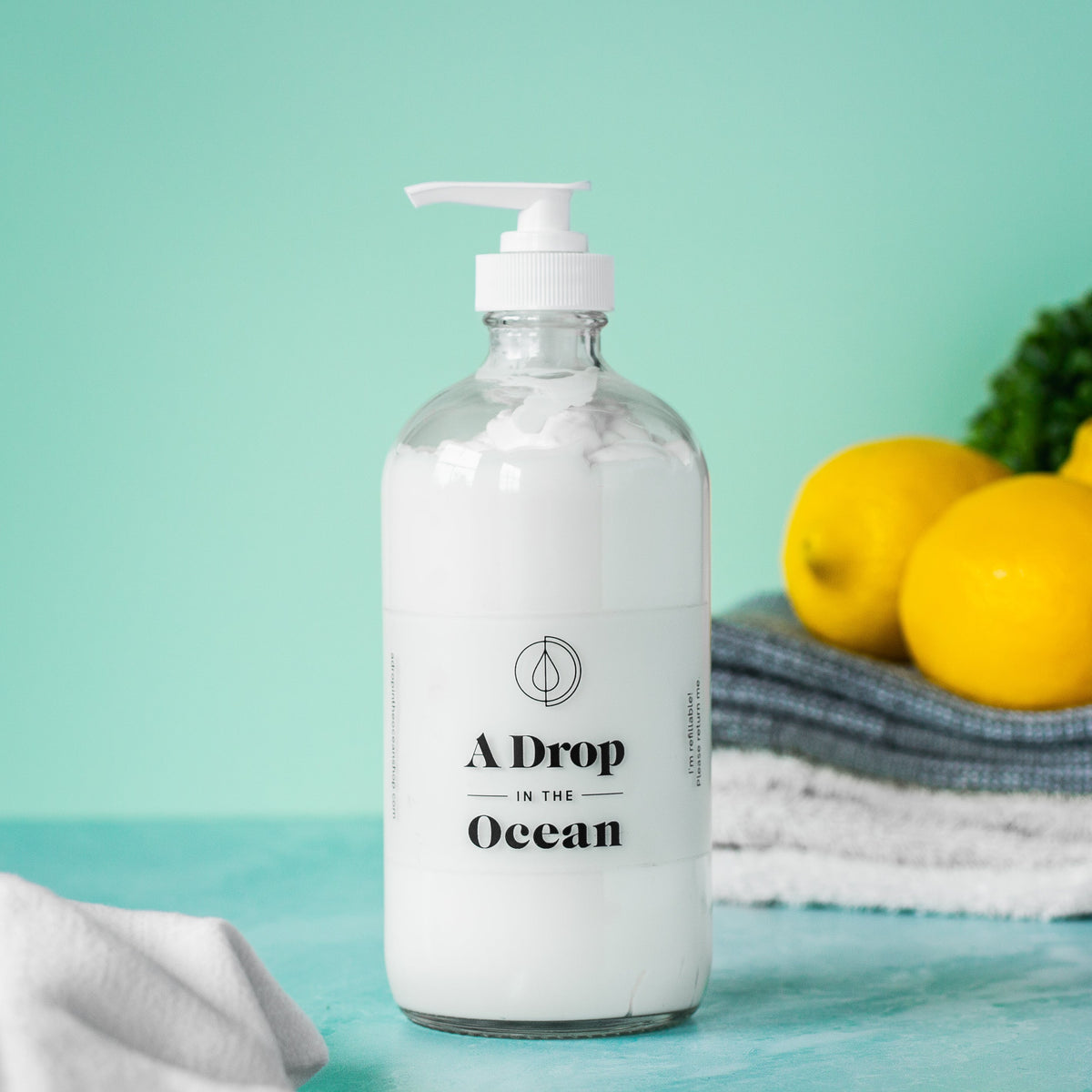 Refillable Body Lotion - Lemon Drop scent - New Bottle - 16oz