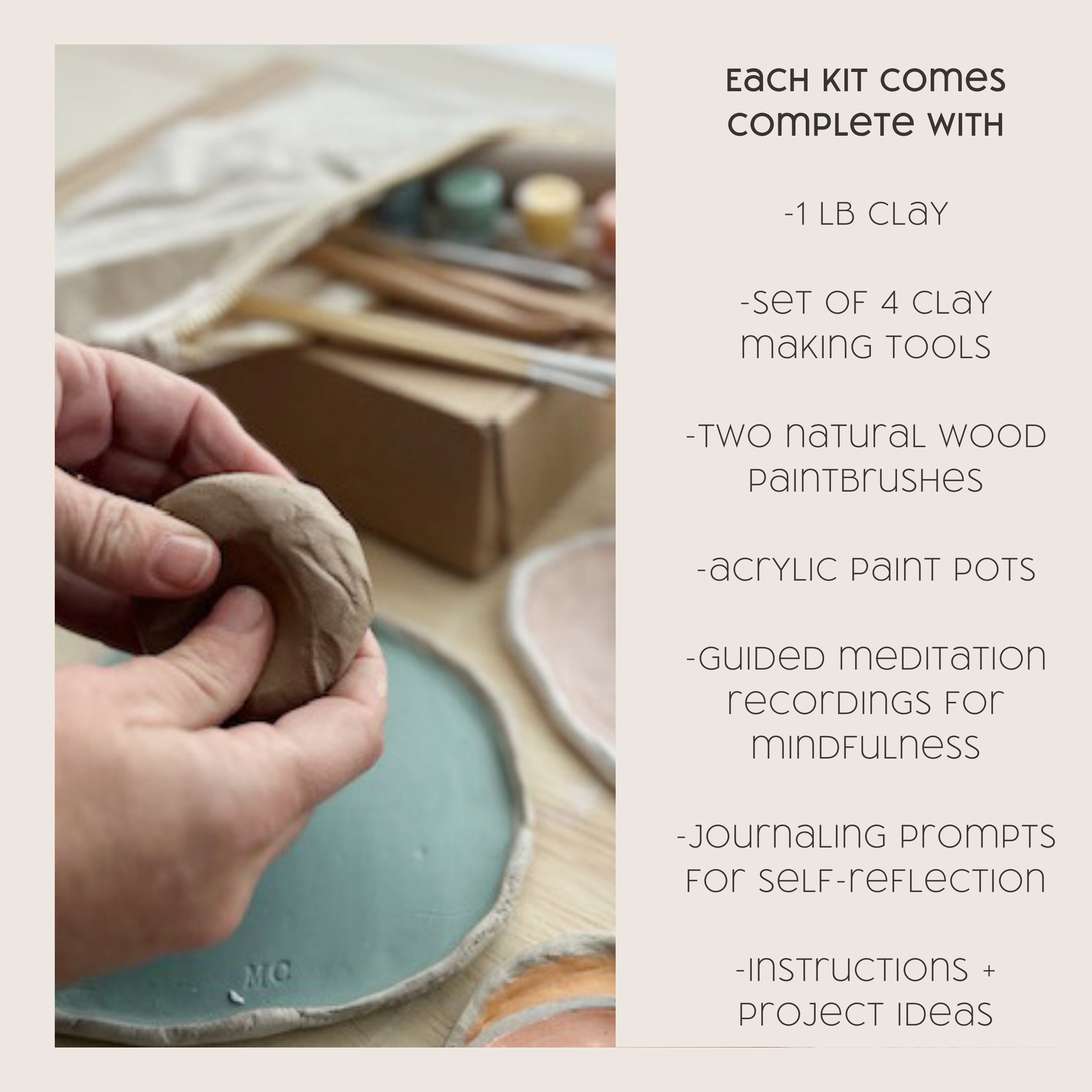 Breathe People - Meditative Art Clay Kit + Self-Care Meditations and Projects