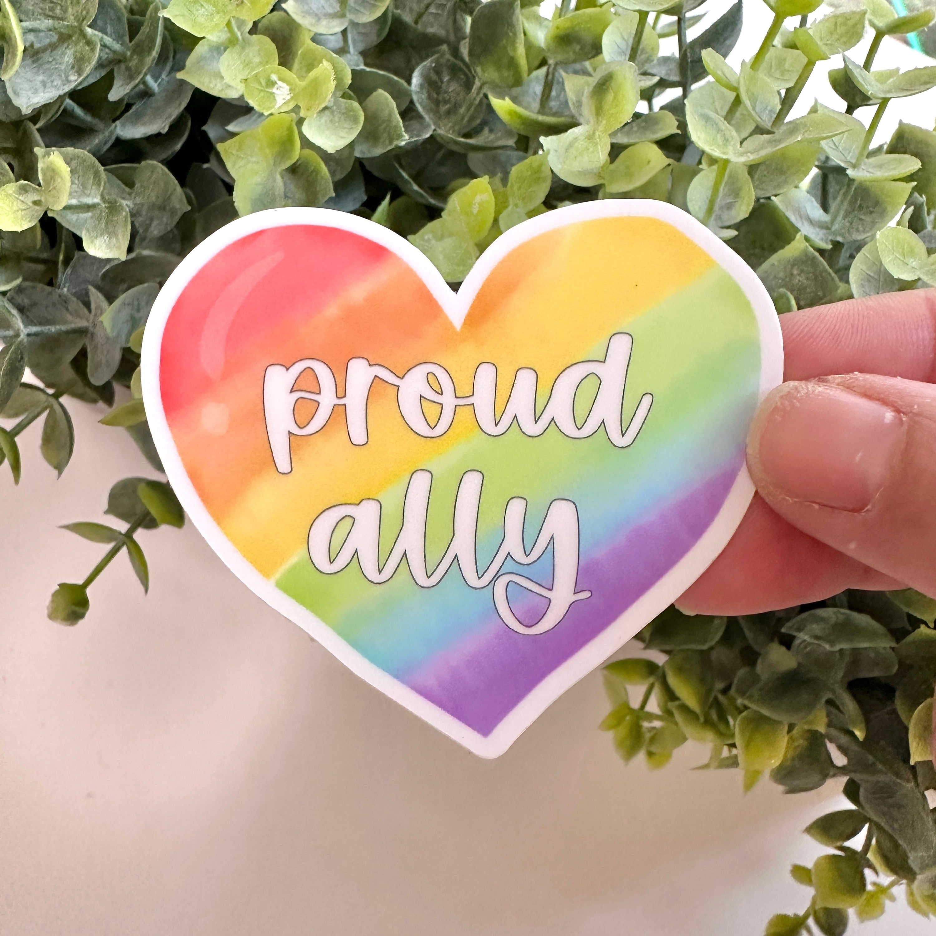 LGBTQ+ ally sticker for water bottle