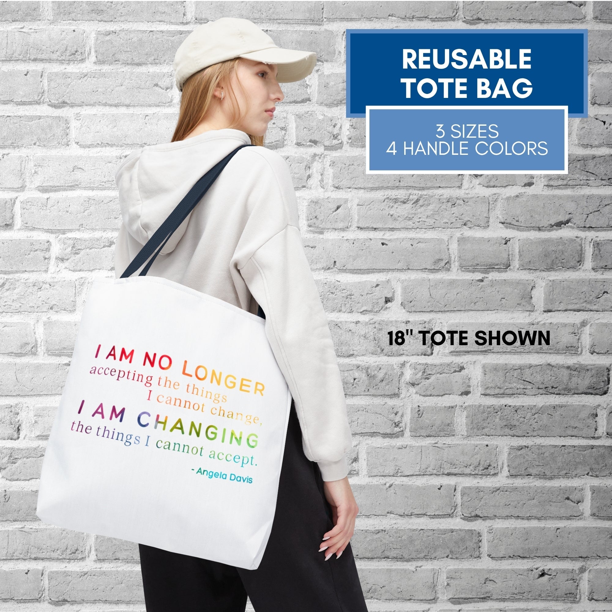angela-davis-quote-tote-political-activist-carry-all-i-am-no-longer-accepting-i-am-changing-market-library-grocery-book-bag