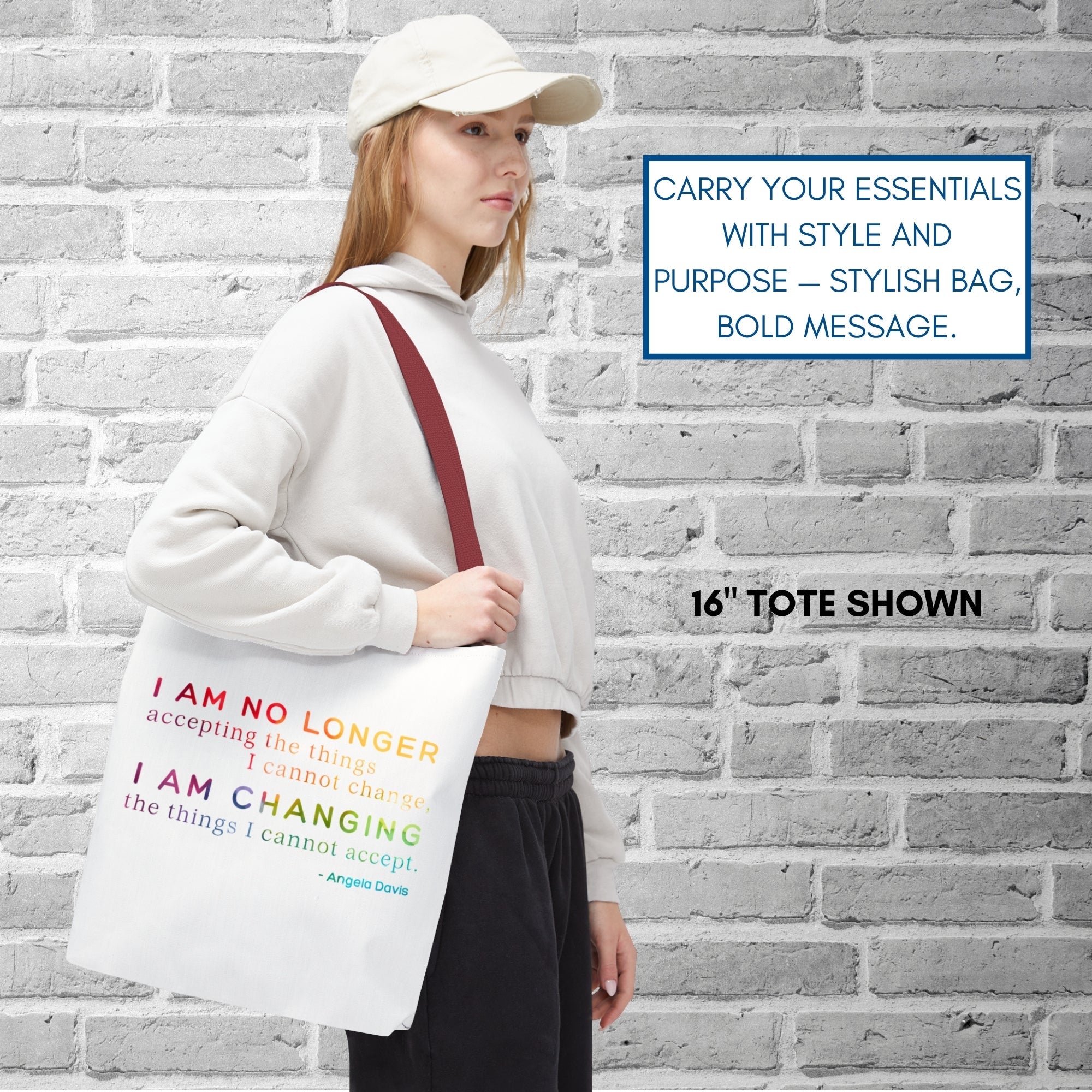 angela-davis-quote-tote-political-activist-carry-all-i-am-no-longer-accepting-i-am-changing-market-library-grocery-book-bag