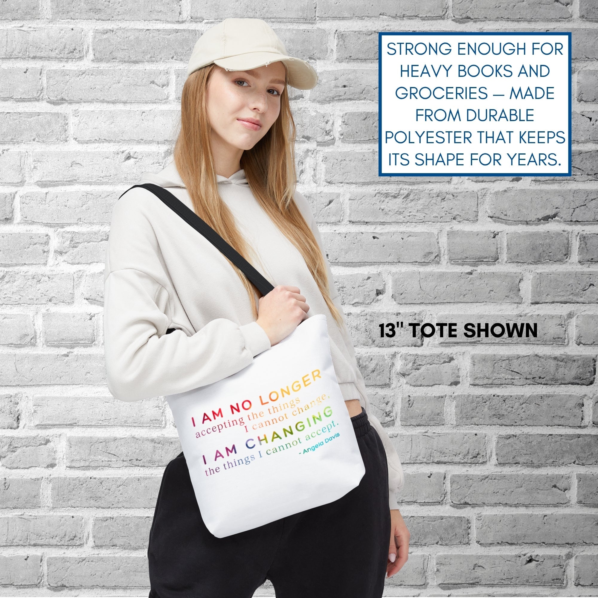 angela-davis-quote-tote-political-activist-carry-all-i-am-no-longer-accepting-i-am-changing-market-library-grocery-book-bag