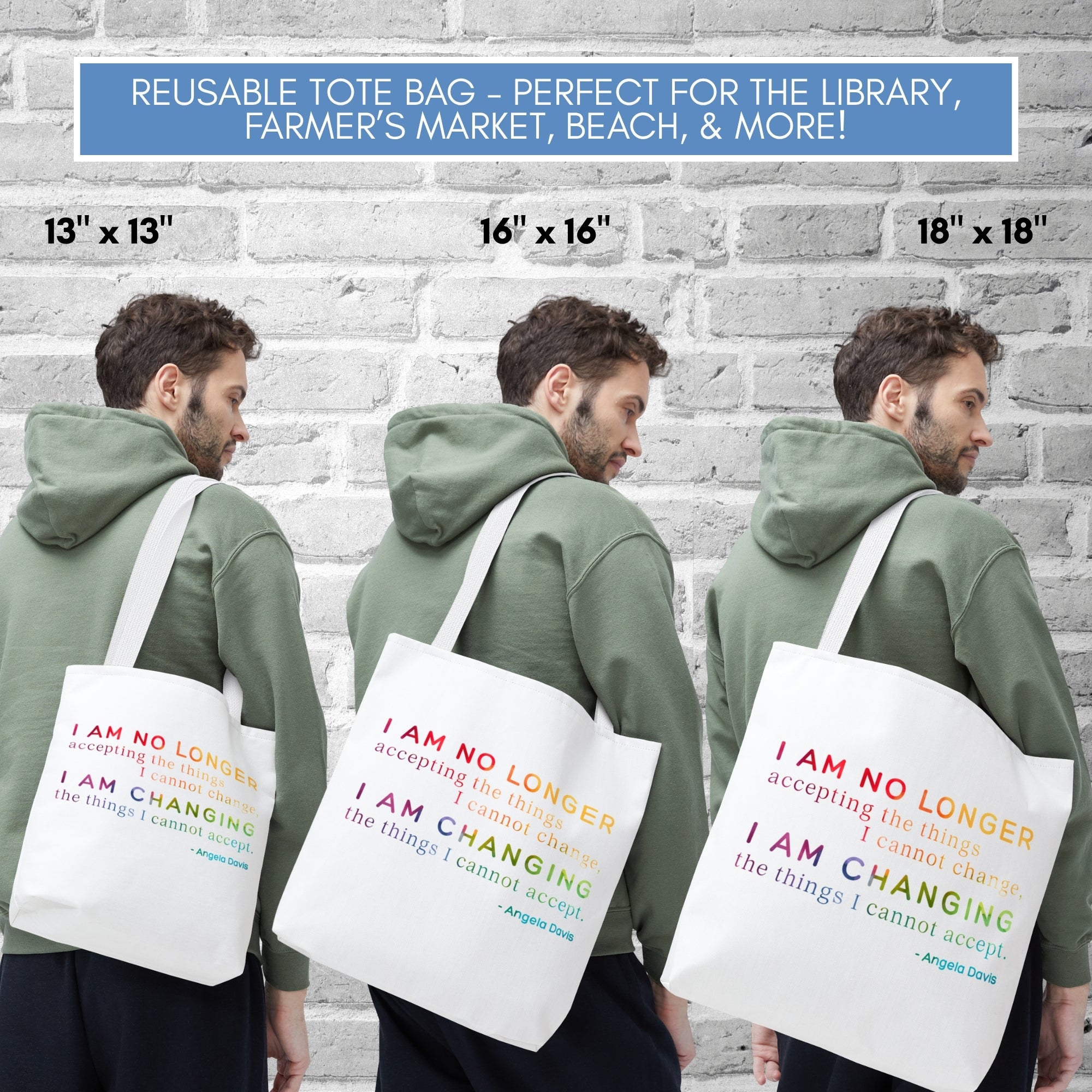 angela-davis-quote-tote-political-activist-carry-all-i-am-no-longer-accepting-i-am-changing-market-library-grocery-book-bag-size-options