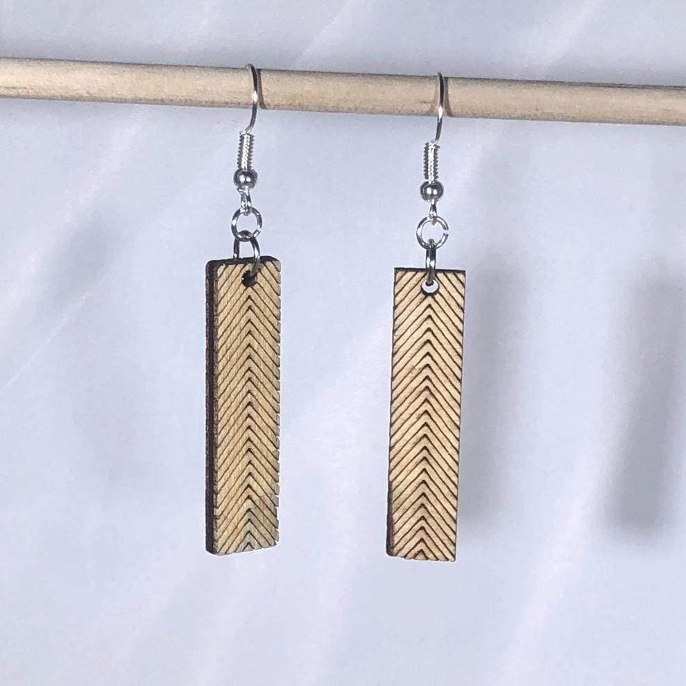 Art Deco Chevron Bar Dangle Earrings - - Cate&