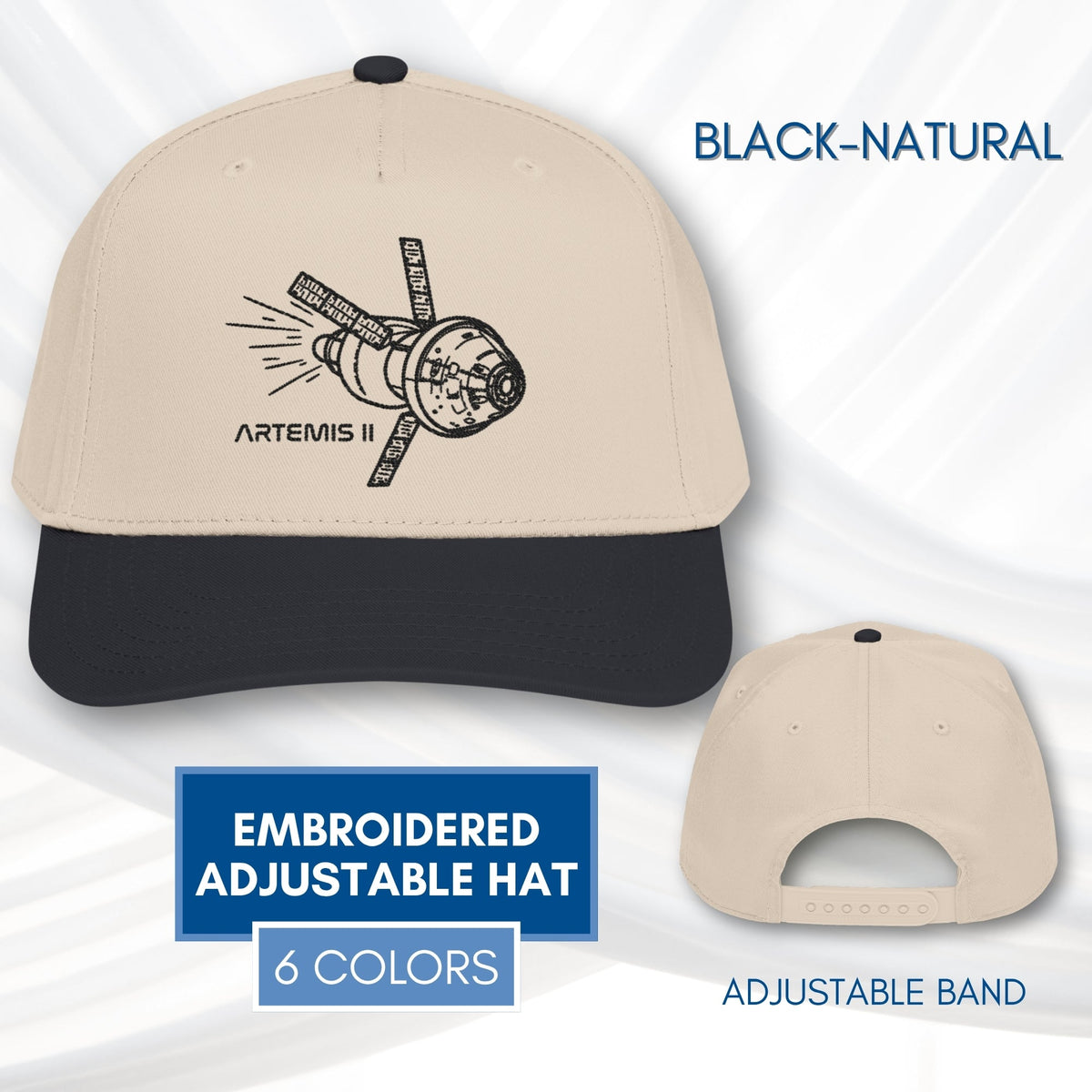 artemis-ii-2-embroidered-adjustable-baseball-hat-hand-drawn-art-space-nasa-inspired