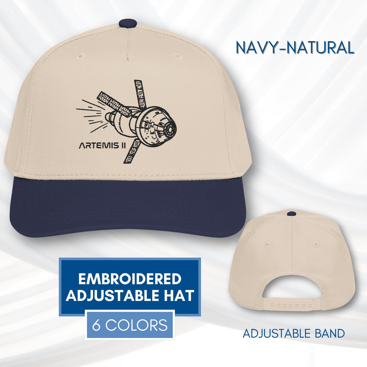 artemis-ii-2-embroidered-adjustable-baseball-hat-hand-drawn-art-space-nasa-inspired