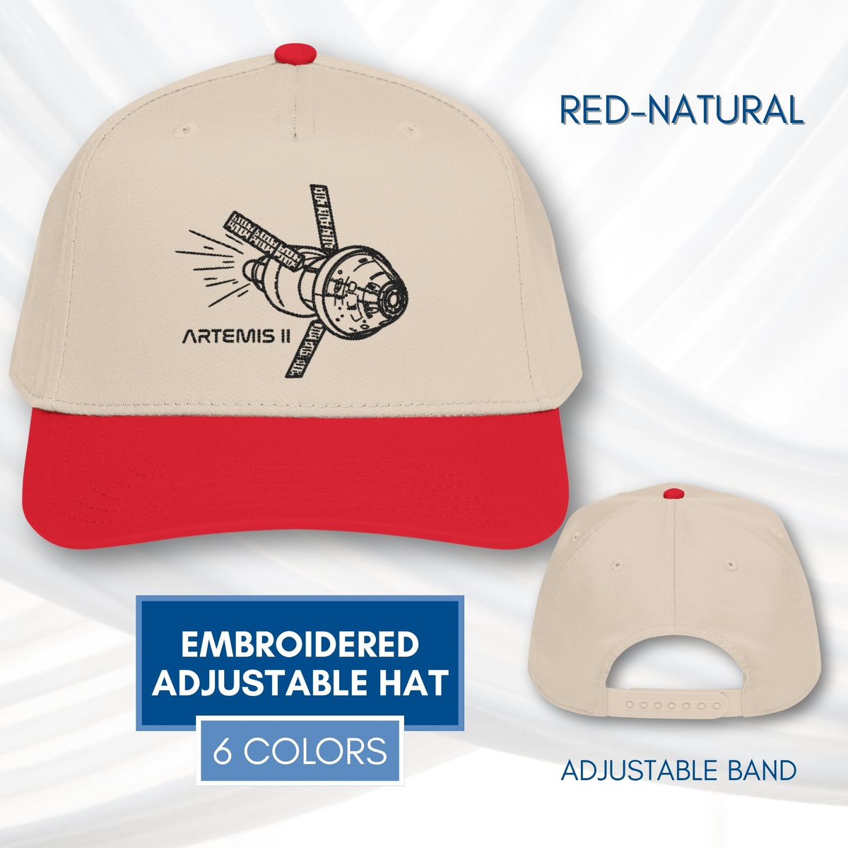 artemis-ii-2-embroidered-adjustable-baseball-hat-hand-drawn-art-space-nasa-inspired
