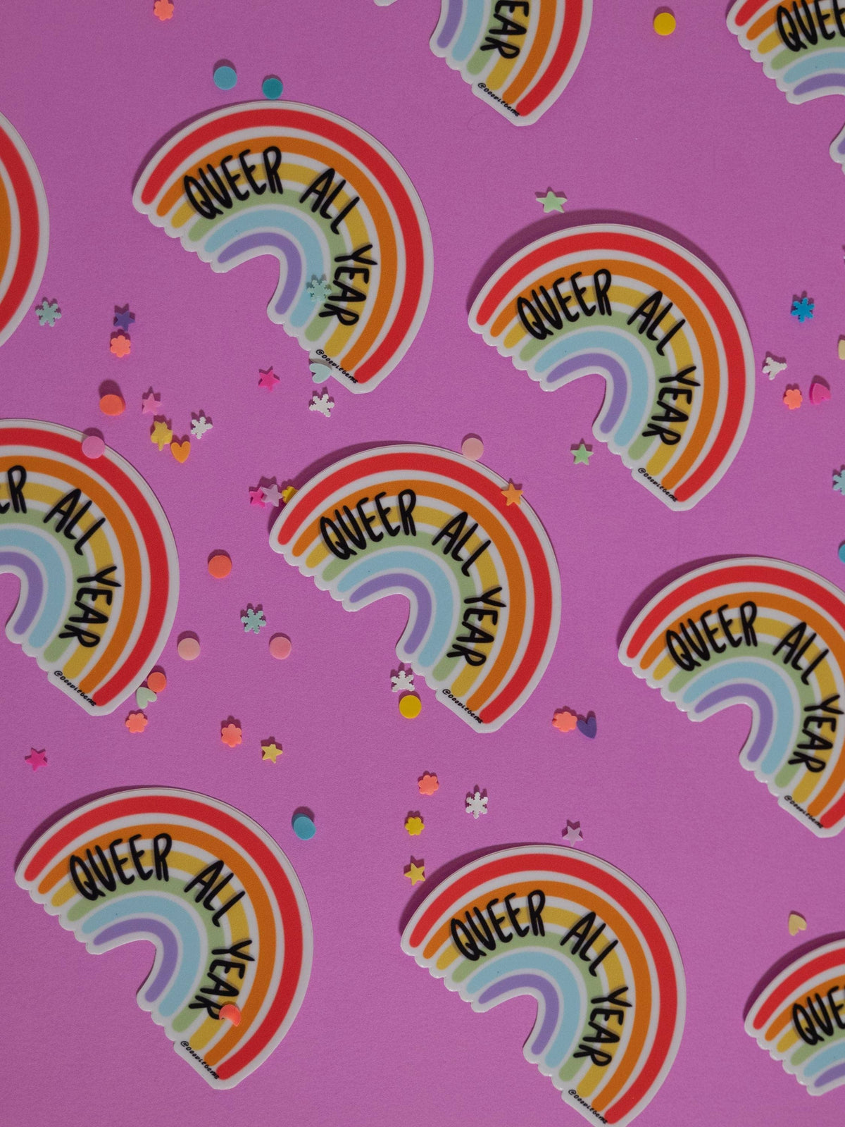 Rainbow stickers with &