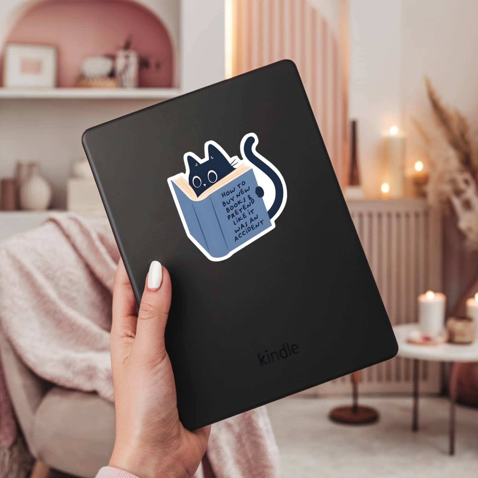 How To Buy New Books Sticker | Funny Cat Reader Sticker