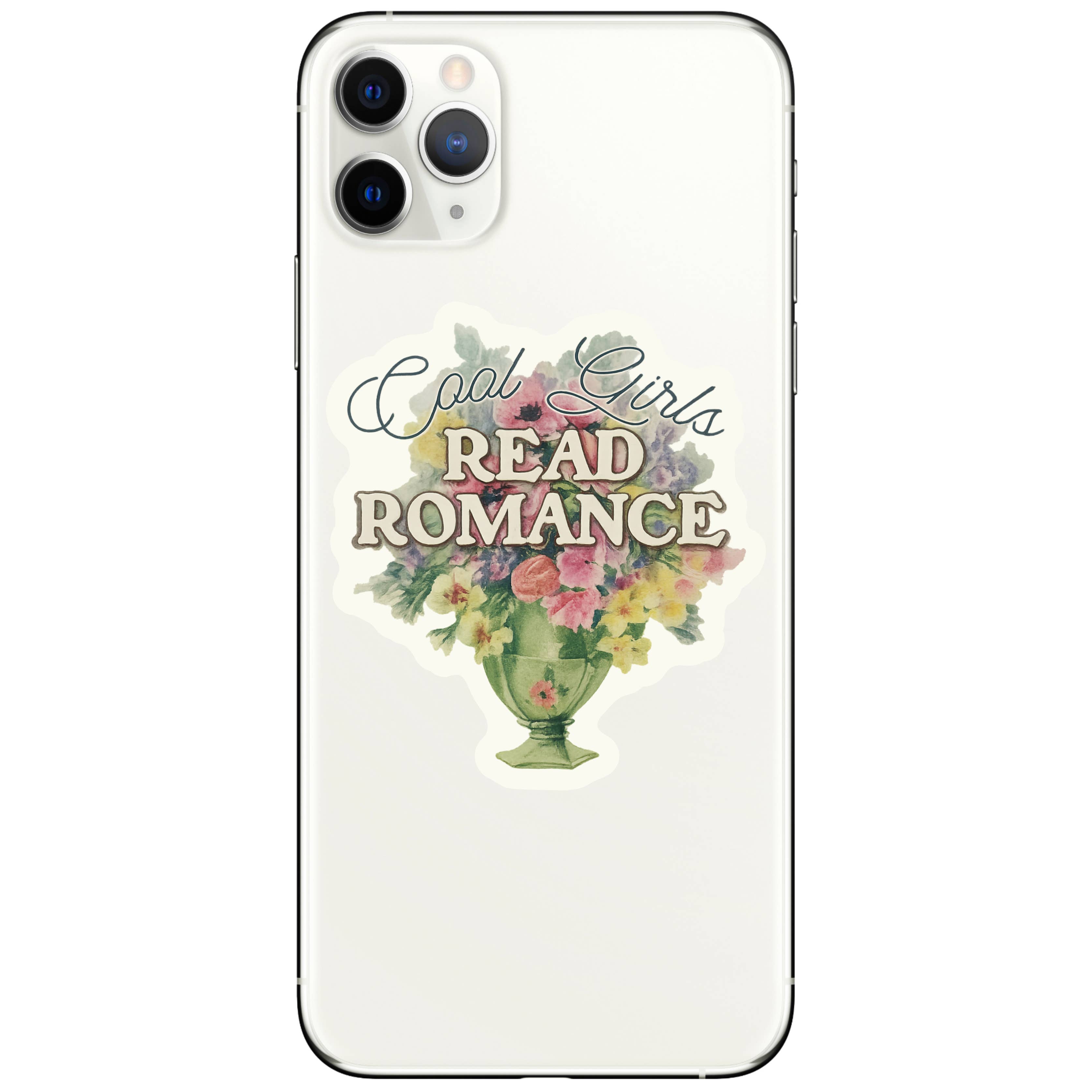 Phone case with floral design and text &