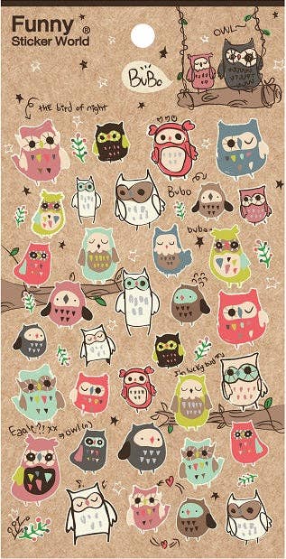 Bubo Owl sticker sheet