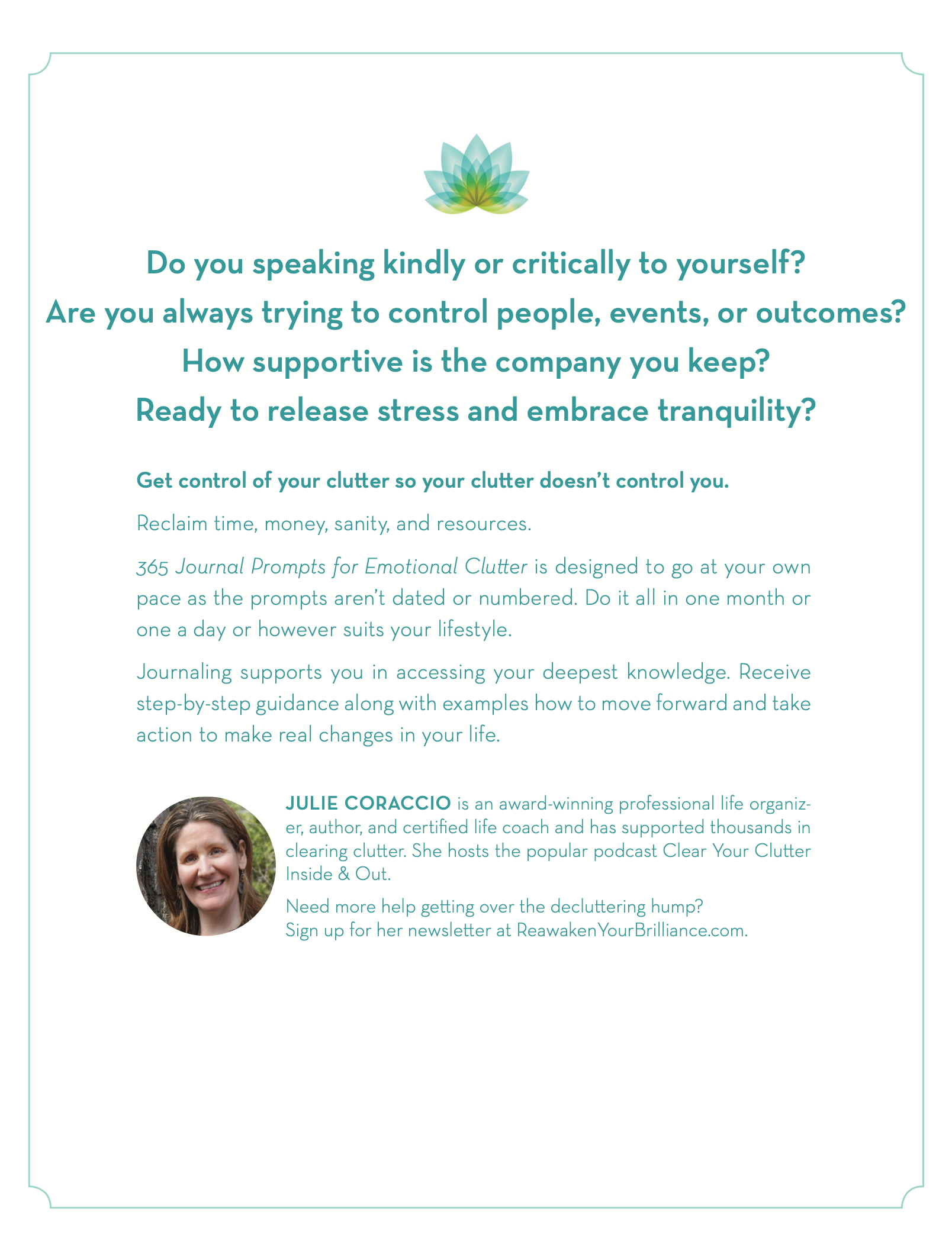 Emotional Ease Journal – 365 Daily Prompts to Clear Emotional Clutter & Find Peace