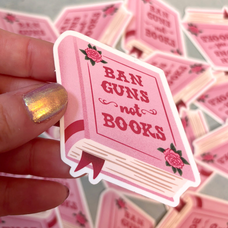 Pink sticker with &