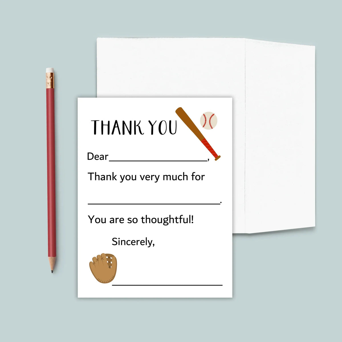 Baseball - Fill-in Thank You Notes - The Note House