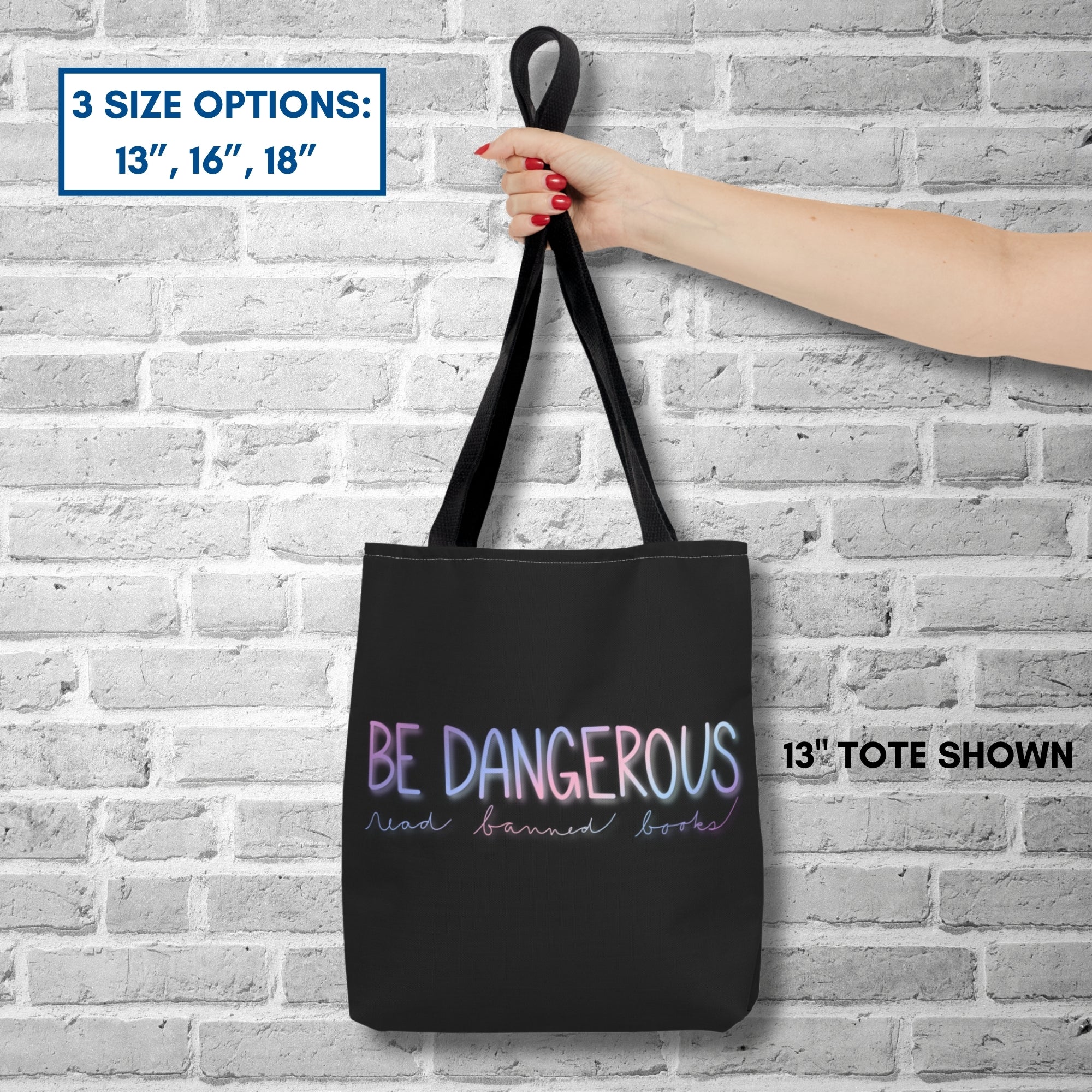 be-dangerous-read-banned-books-colorful-tote-bag-literary-accessory-bookish-gift-13-inch