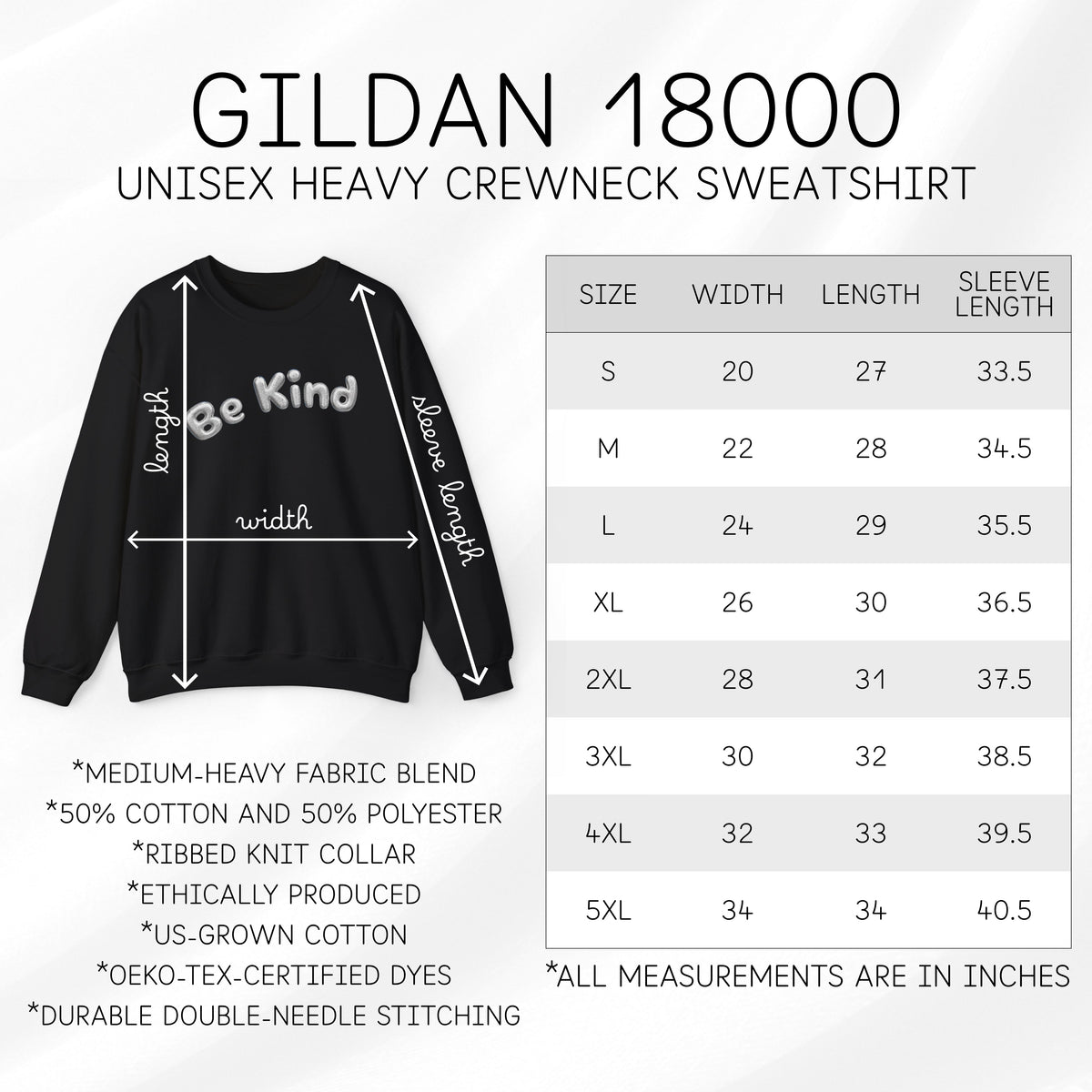 be-kind-puff-print-unisex-crewneck-sweatshirt-always-choose-kindness-size-chart