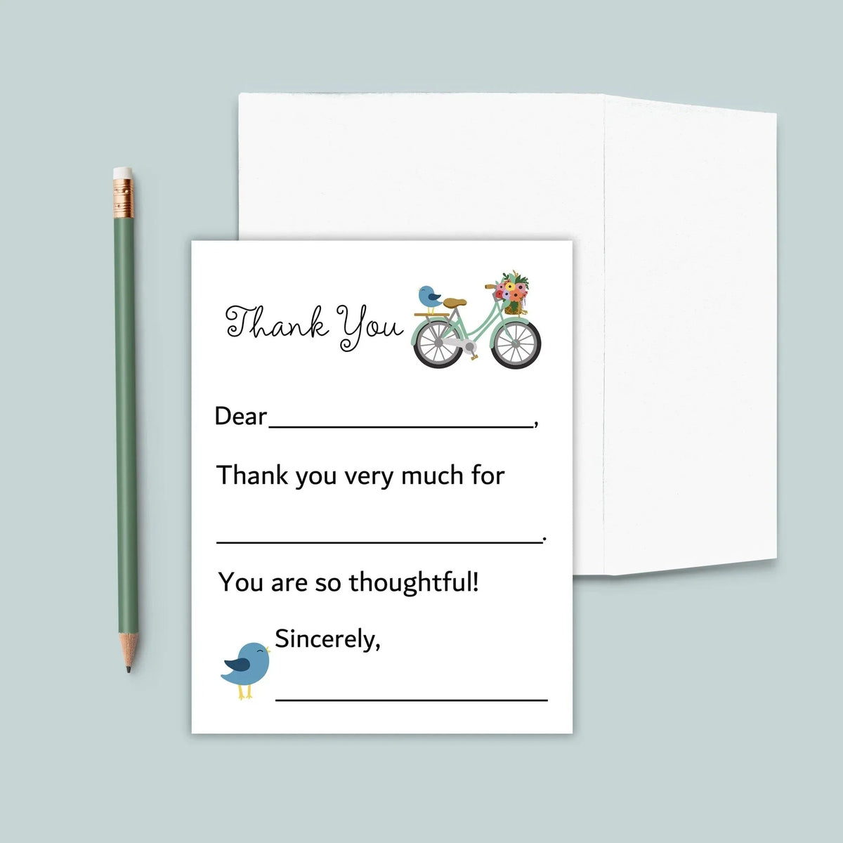 Bike and Bird - Fill-in Thank You Notes - The Note House