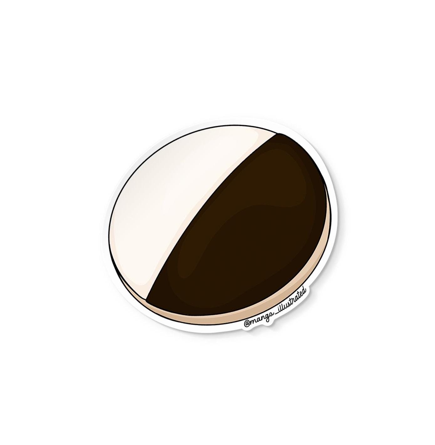 Black and white cookie sticker - MangoIllustrated - Sticker