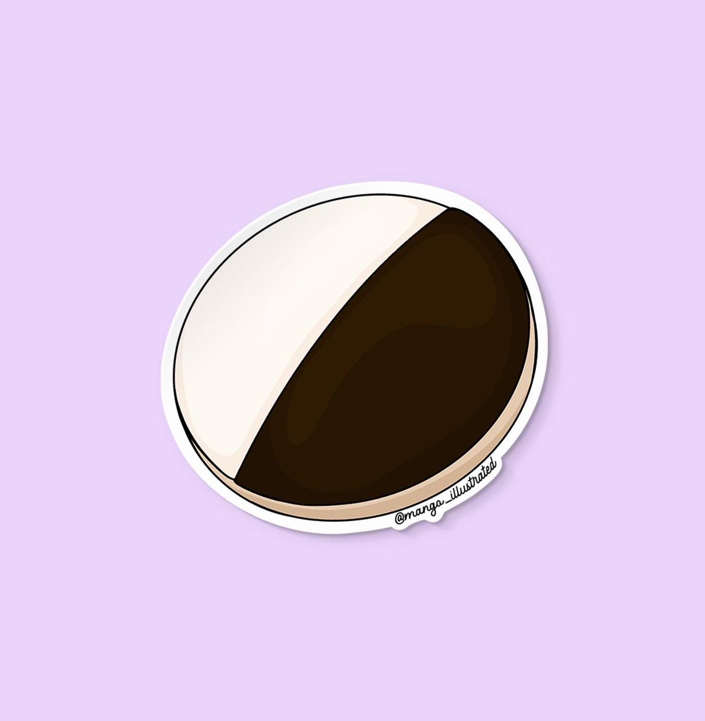 Black and white cookie sticker - MangoIllustrated - Sticker