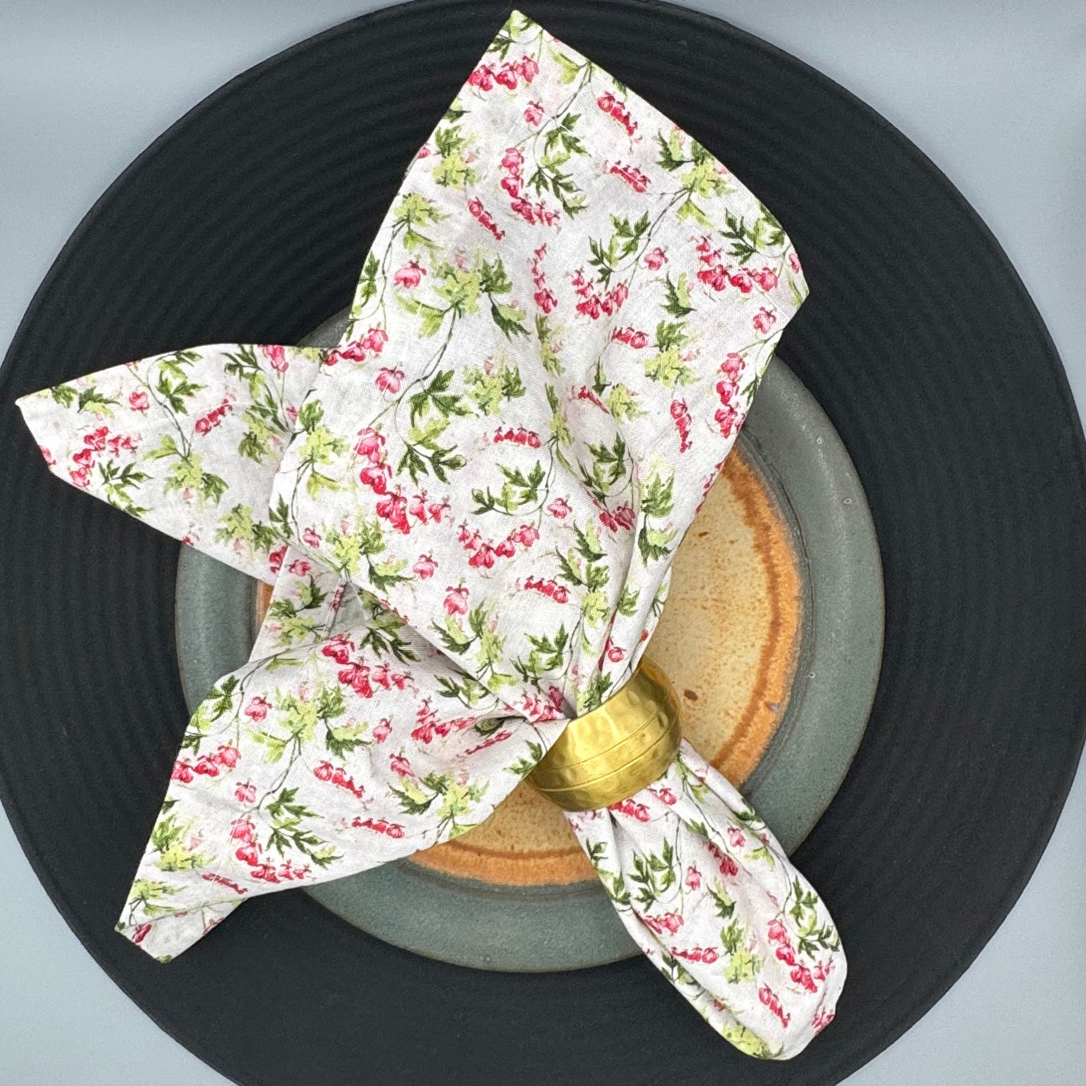100% Cotton Napkins - Set of 2 - Bleeding Heart Plant