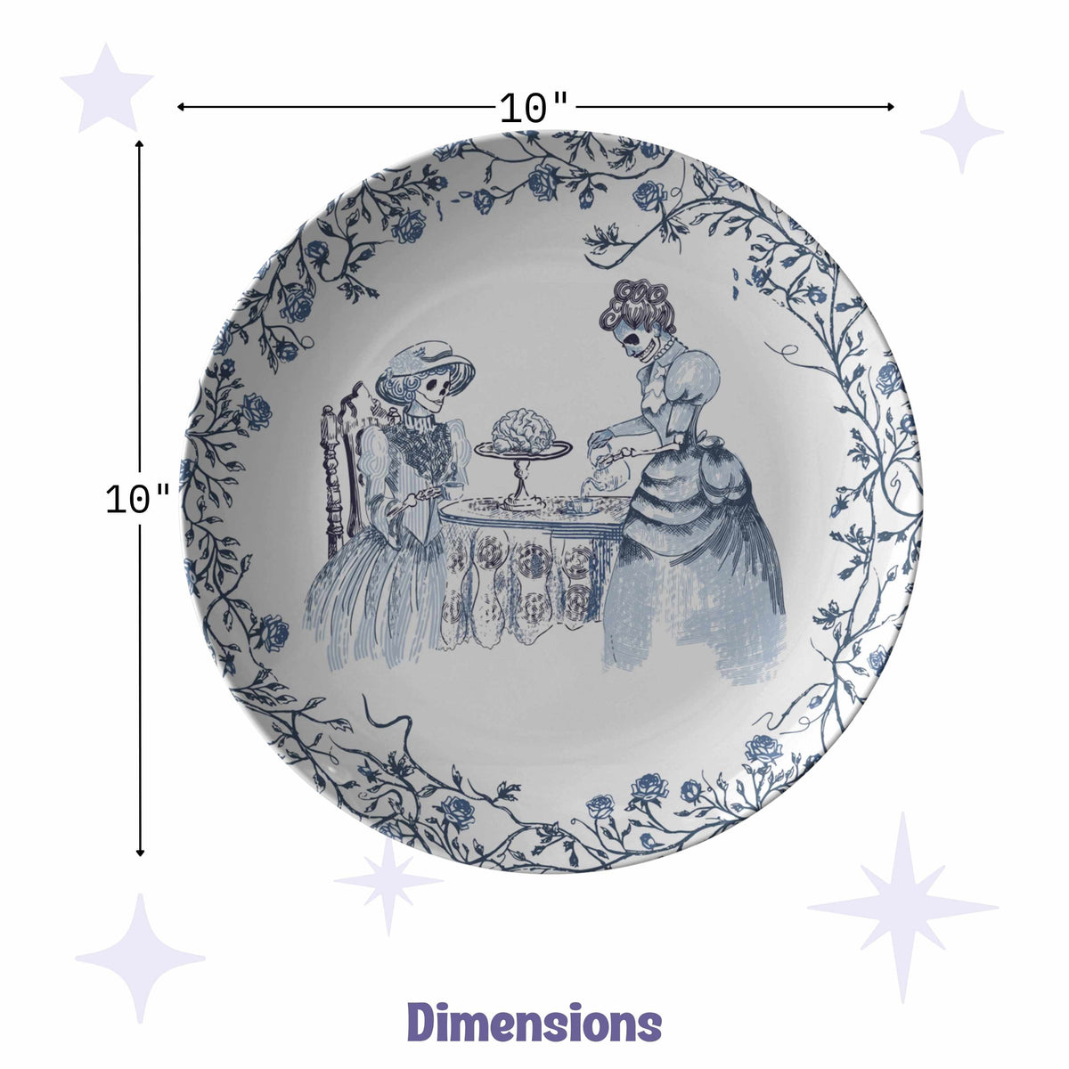 Domestic Zombie Tea Party Plate, Delft