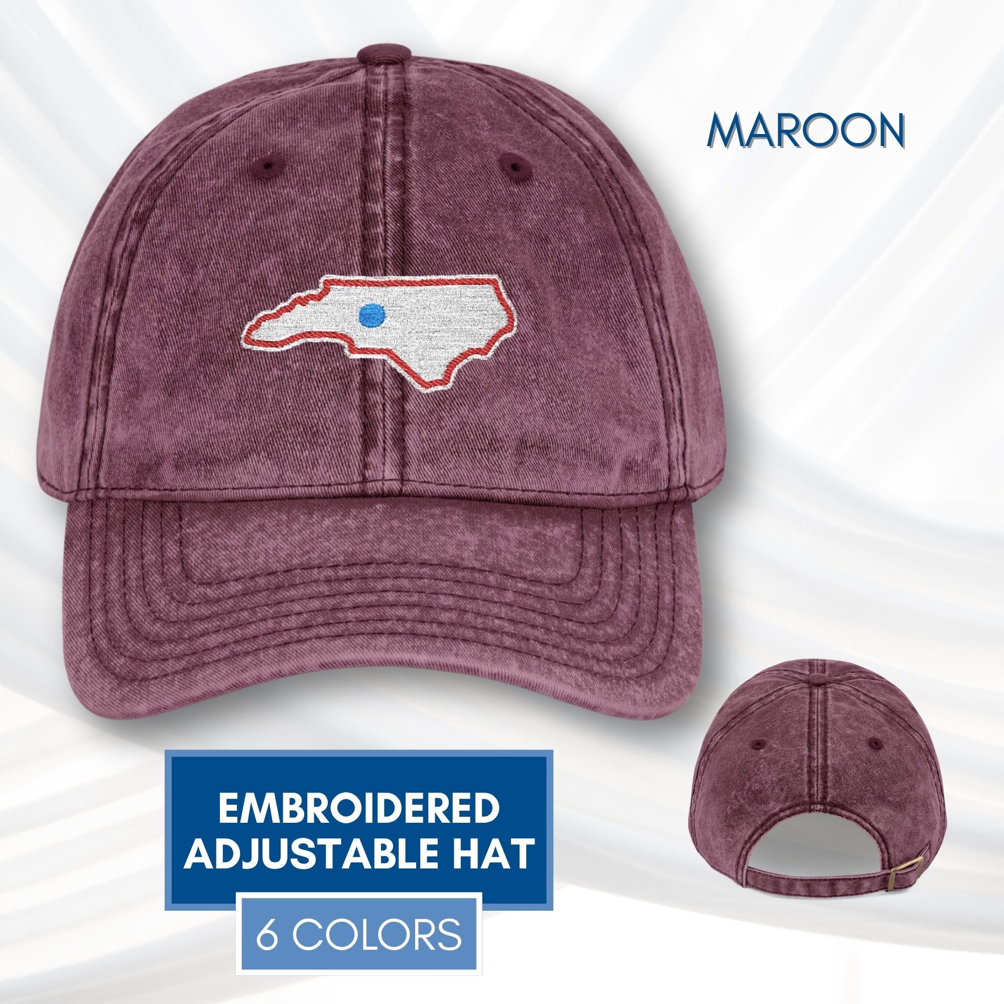 blue-dot-red-state-vintage-embroidered-dad-hats-progressive-baseball-cap-democratic-apparel-personalized-custom-maroon