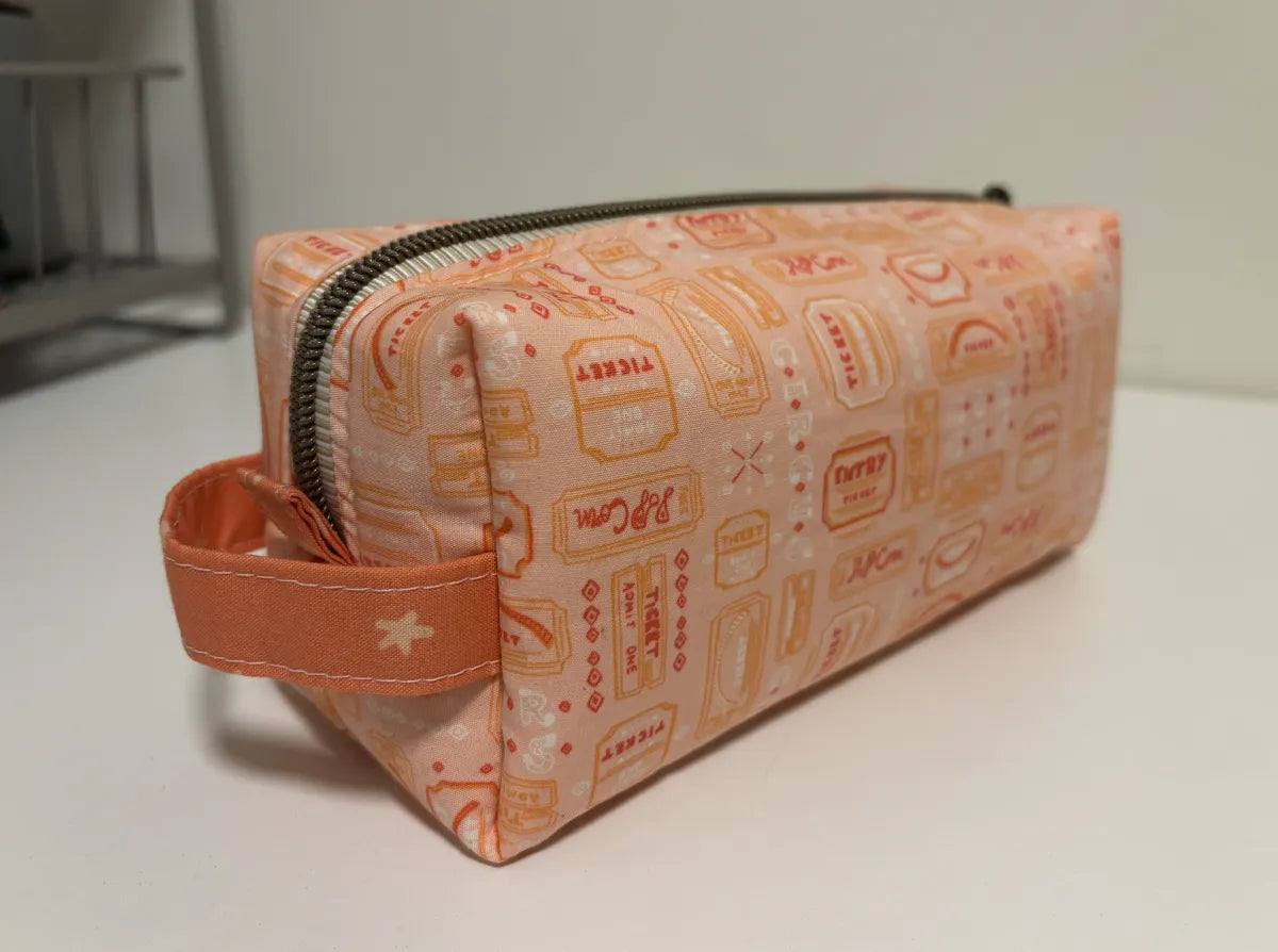 Boxy Zipper Pouch with Handle | Makeup or Travel Bag