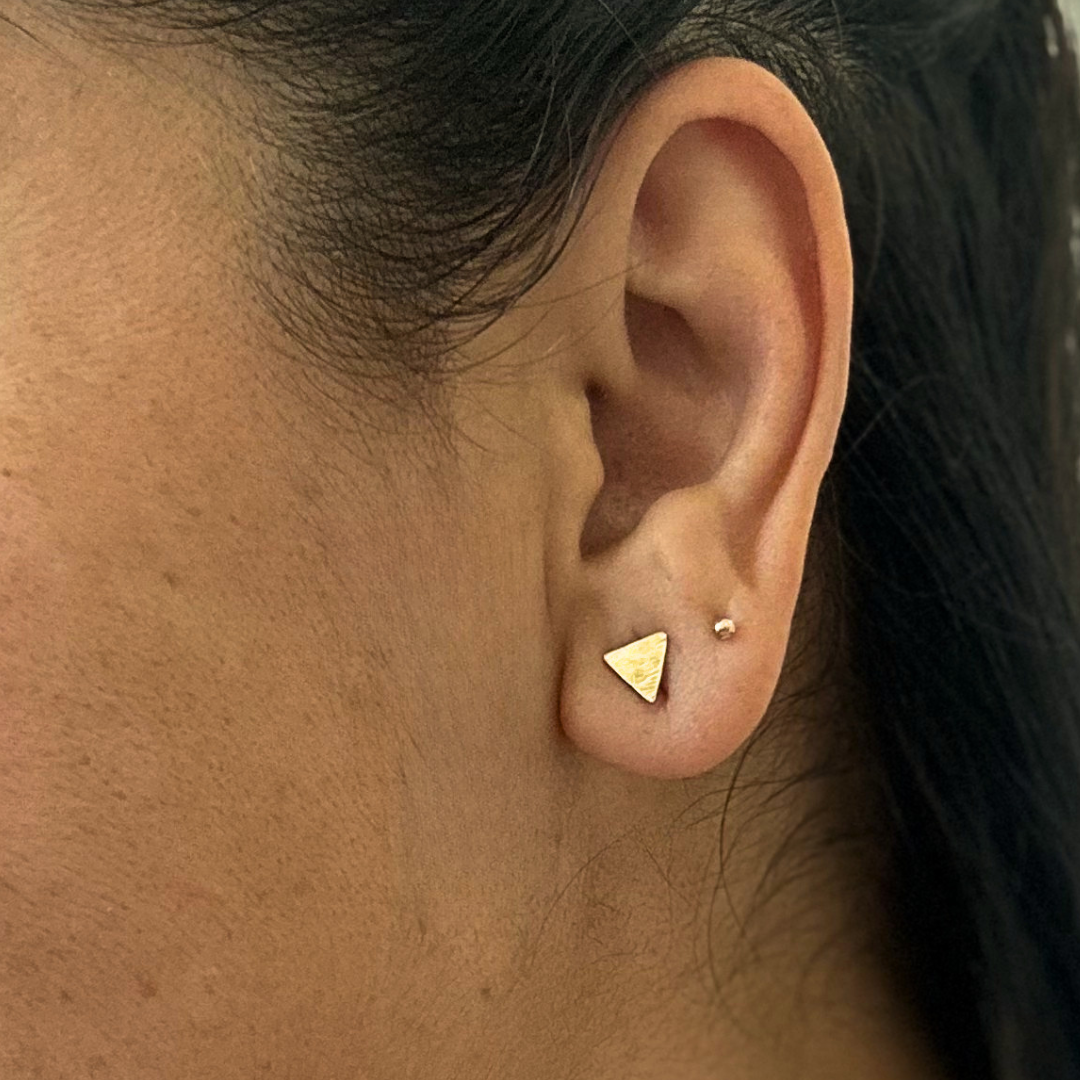 Brass Triangle Studs