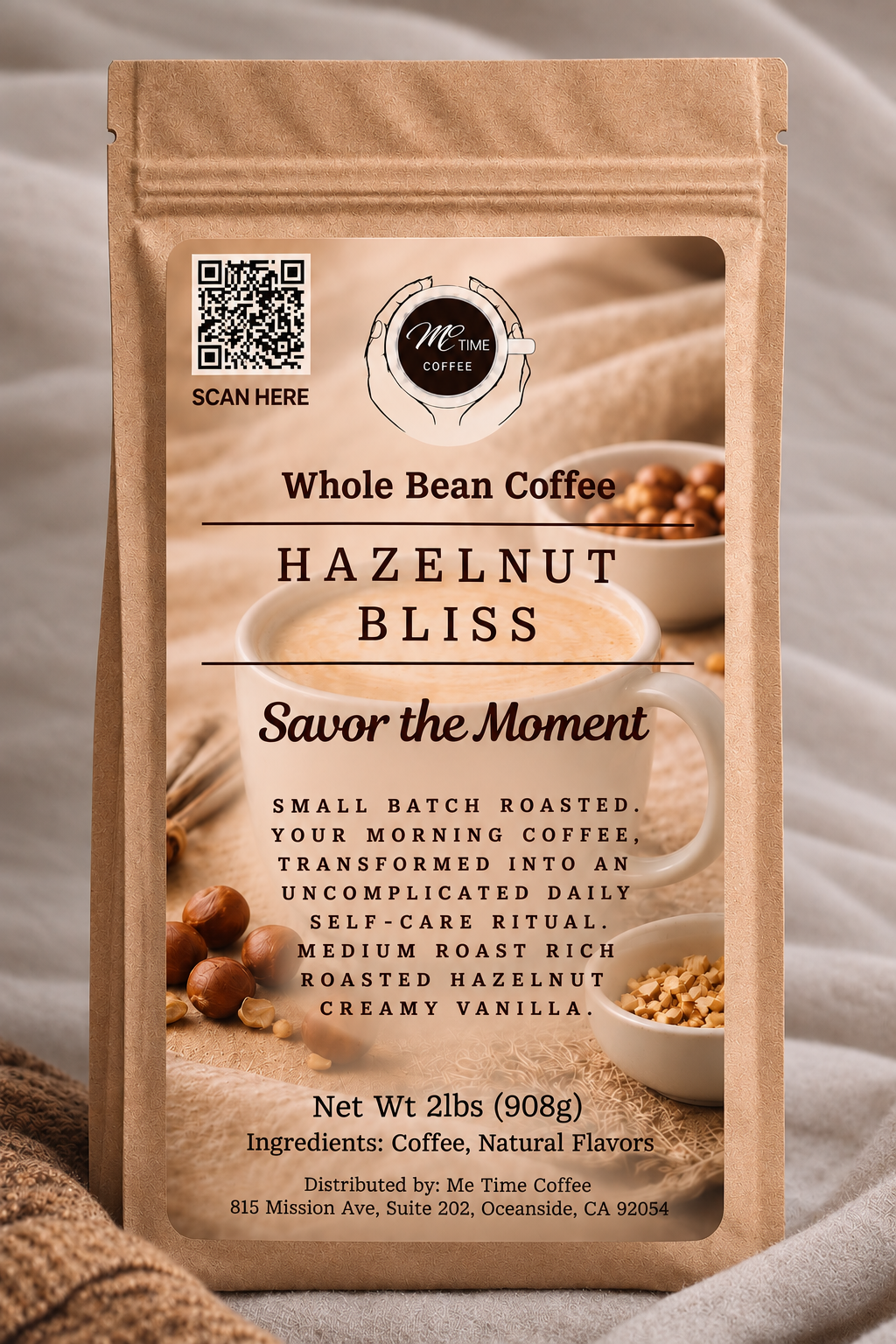 Hazelnut Bliss - Hazelnut Vanilla Flavored Coffee, Fresh Roasted | Me Time