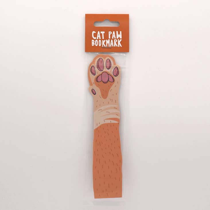 Cat paw bookmark with packaging on a white background