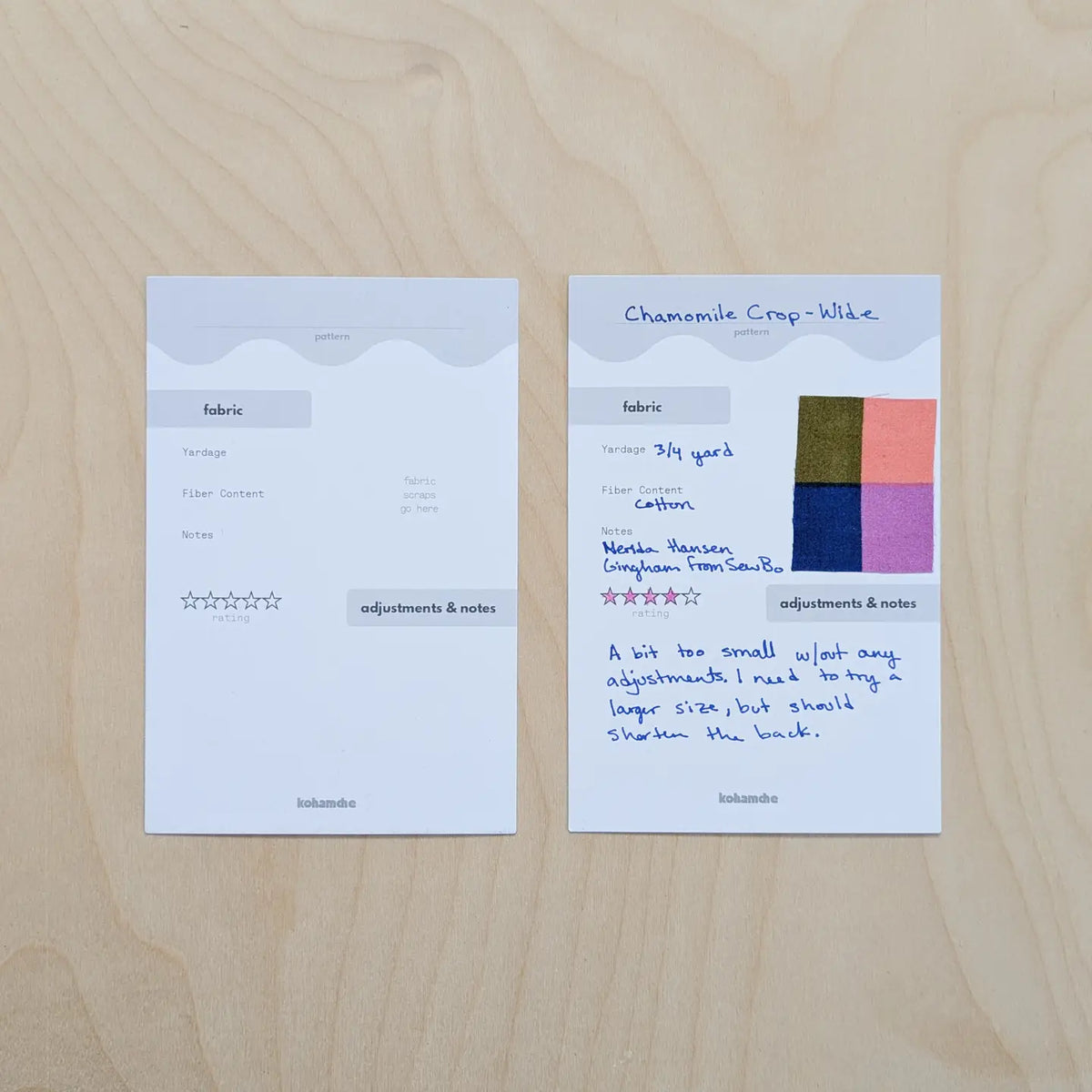 Sewing Pattern Note Cards — Pack of 10