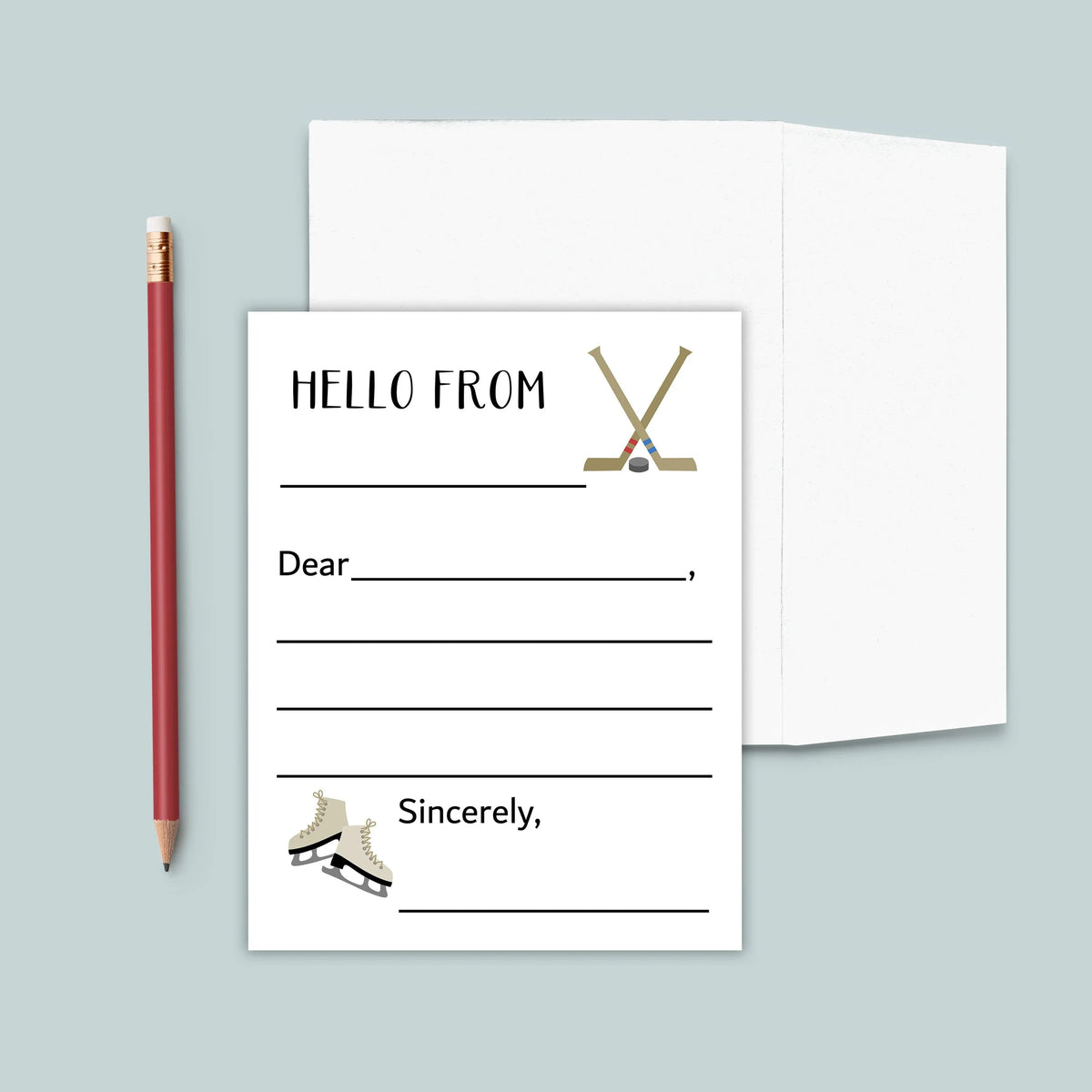 Hockey - Lined Note Cards - The Note House