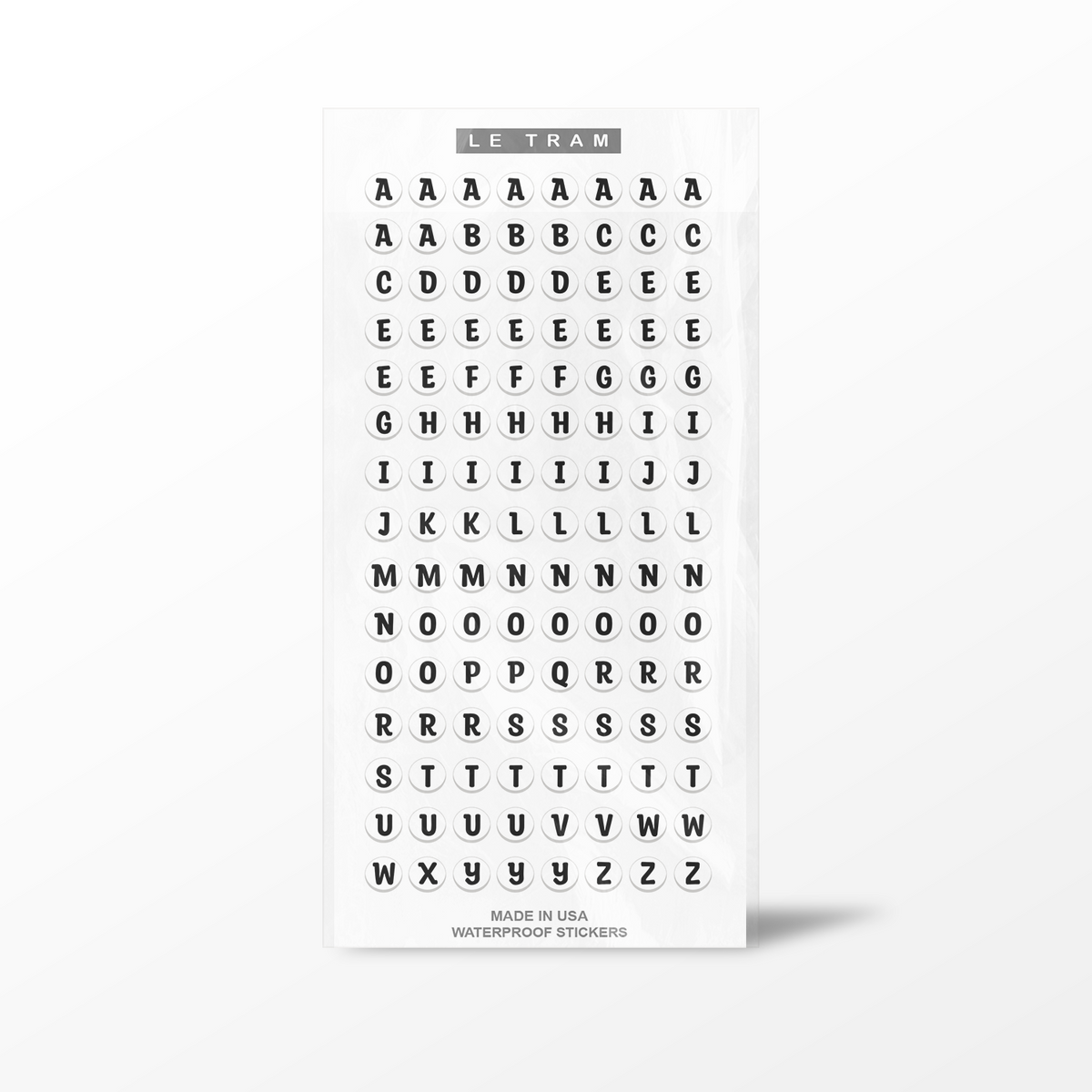 Bead Alphabet sticker sheet