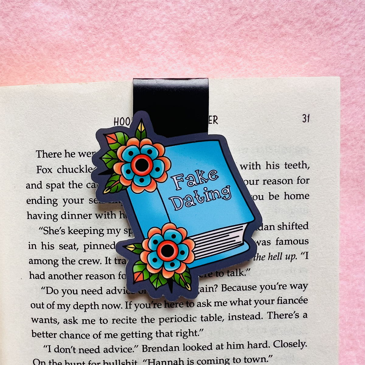 Floral bookmark with &