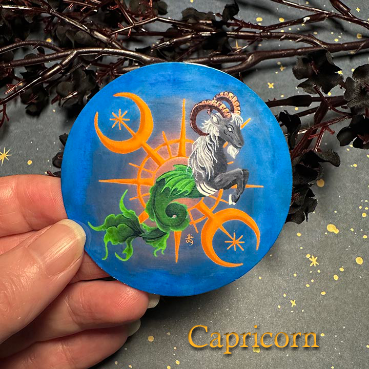 Zodiac Stickers, handpainted decals
