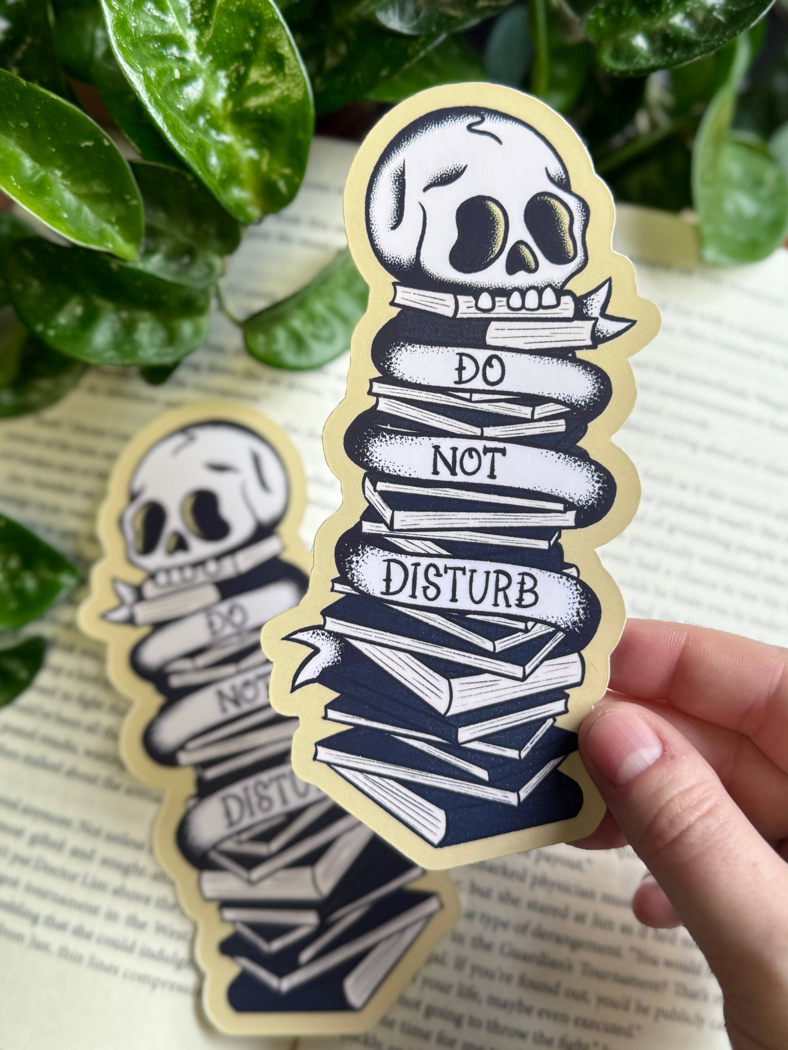 Do Not Disturb Bookmark | Skull Book Lover Laminated Bookmark