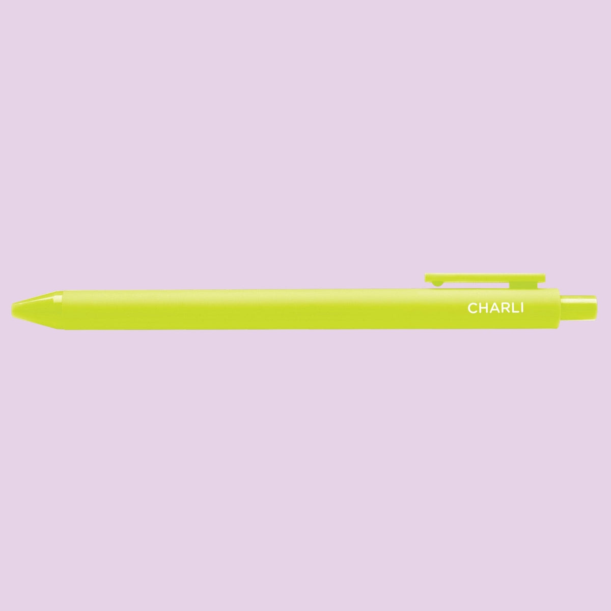 Lime green pen with &